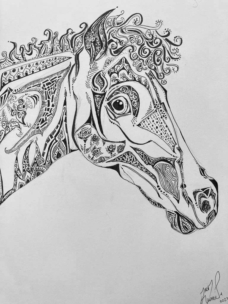 'Colt' for Alex Butler. Ink on paper. 2022. 11 x 14 inches. 