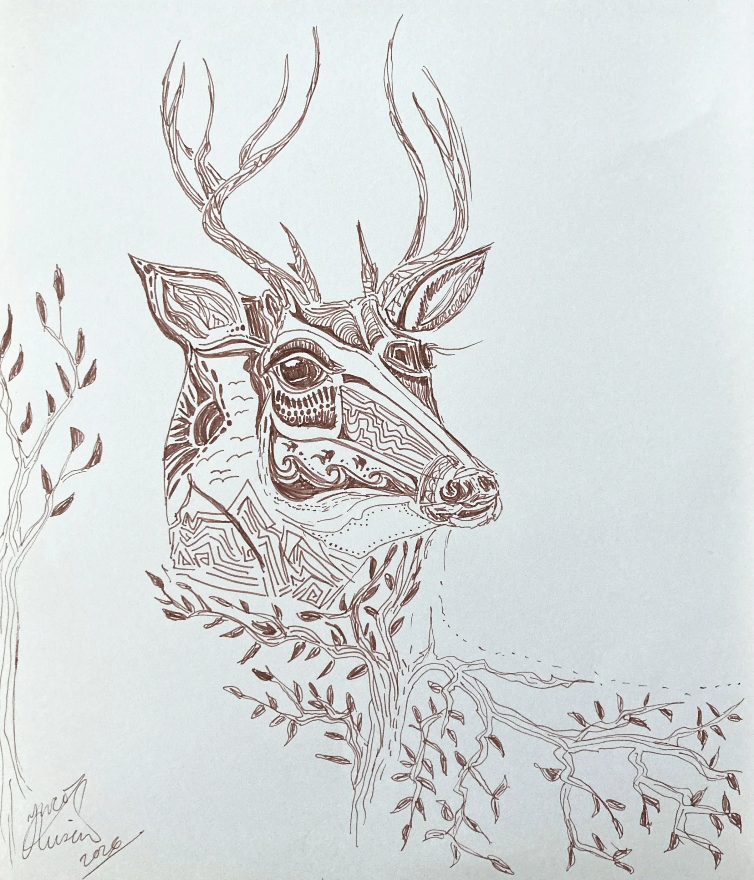 For Alex. Ink on paper. 2026. 10 x 8 inches. 