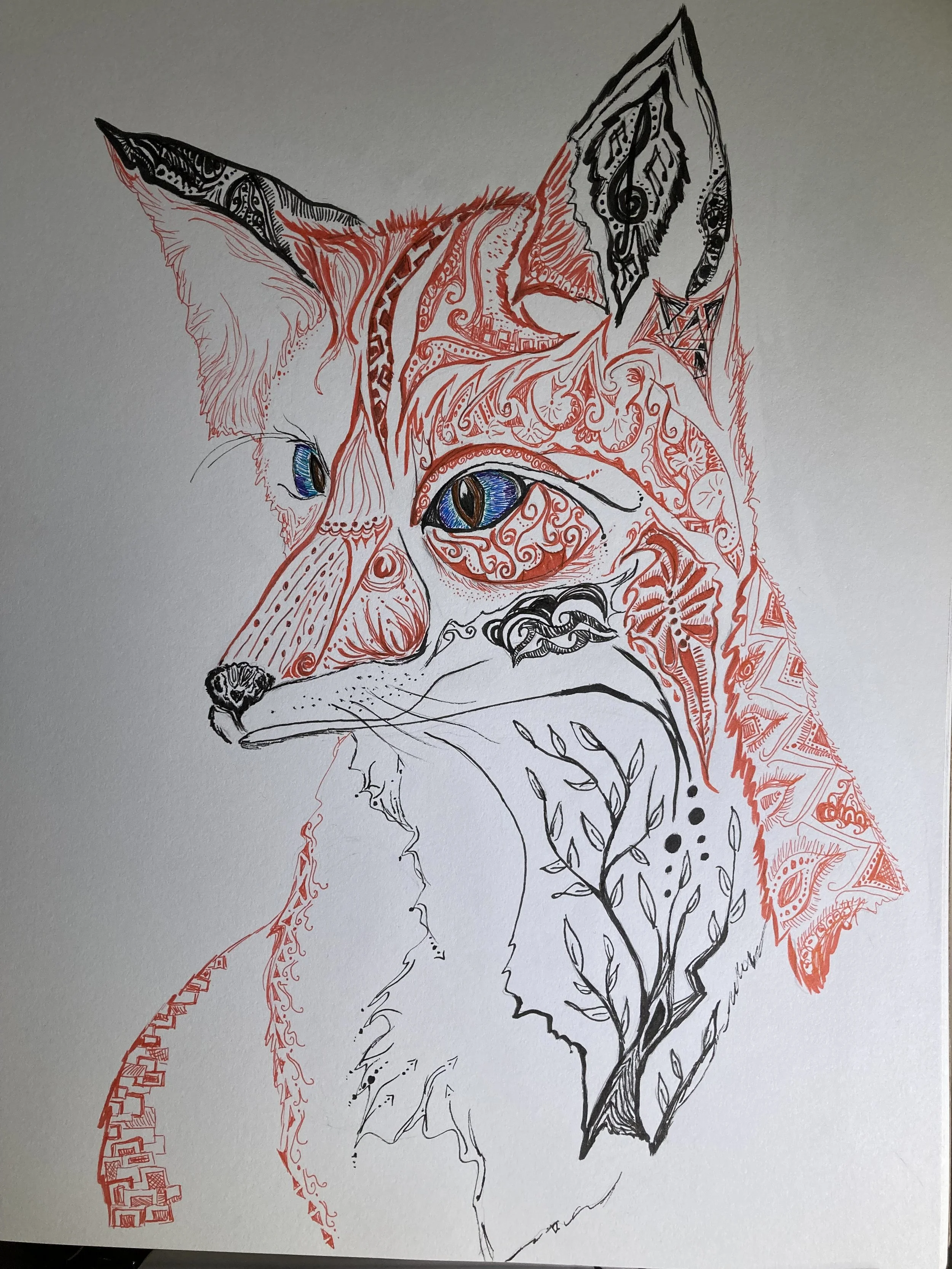 'Clever' for Ahsen Malik. Ink on paper. 2021. 11 x 14 inches. 