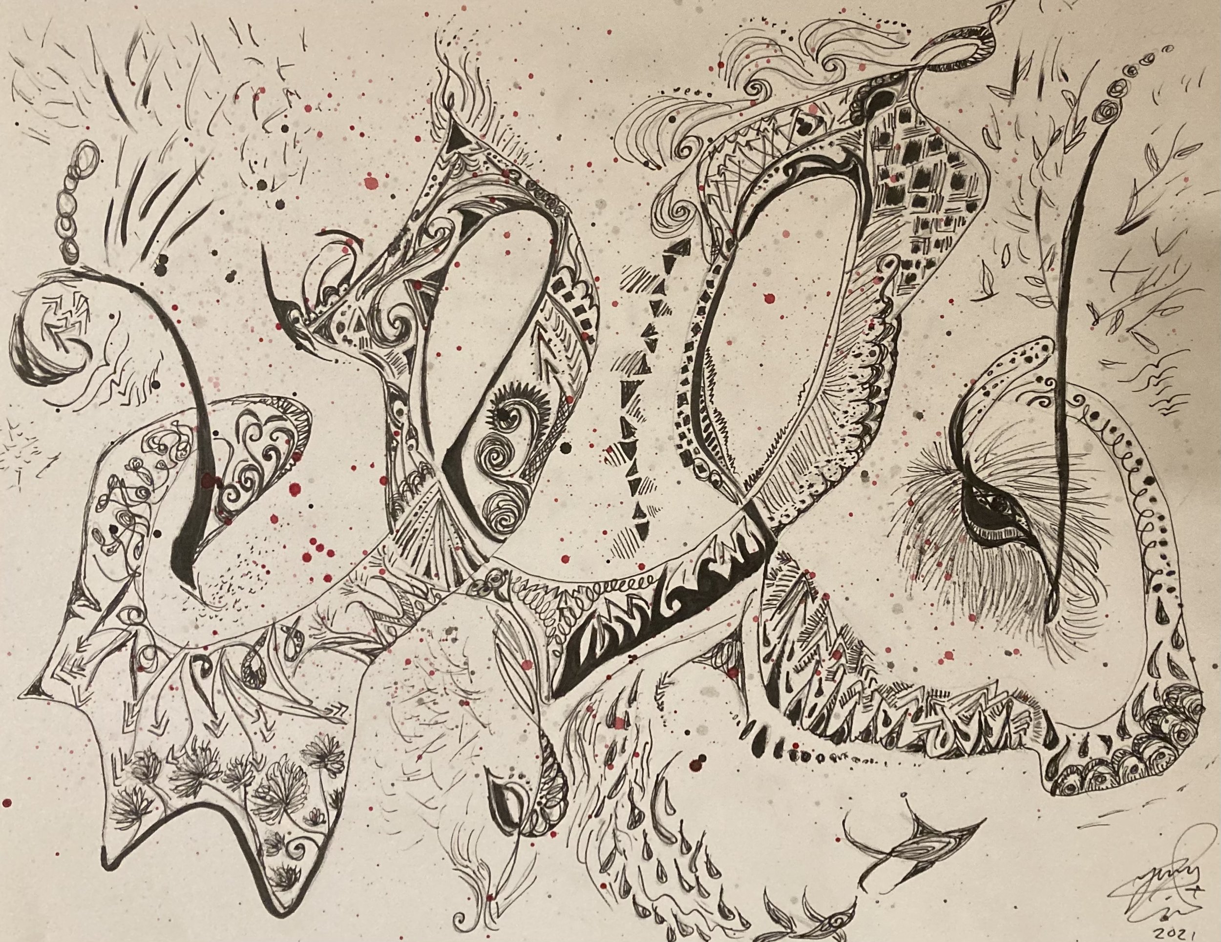 Ink on paper. 2021. 11 x 14 inches. Accompanies article: “The Intimacy is Unparalleled” : Fredericton’s Upcoming Cold Snaps Music Series (February 2022). 