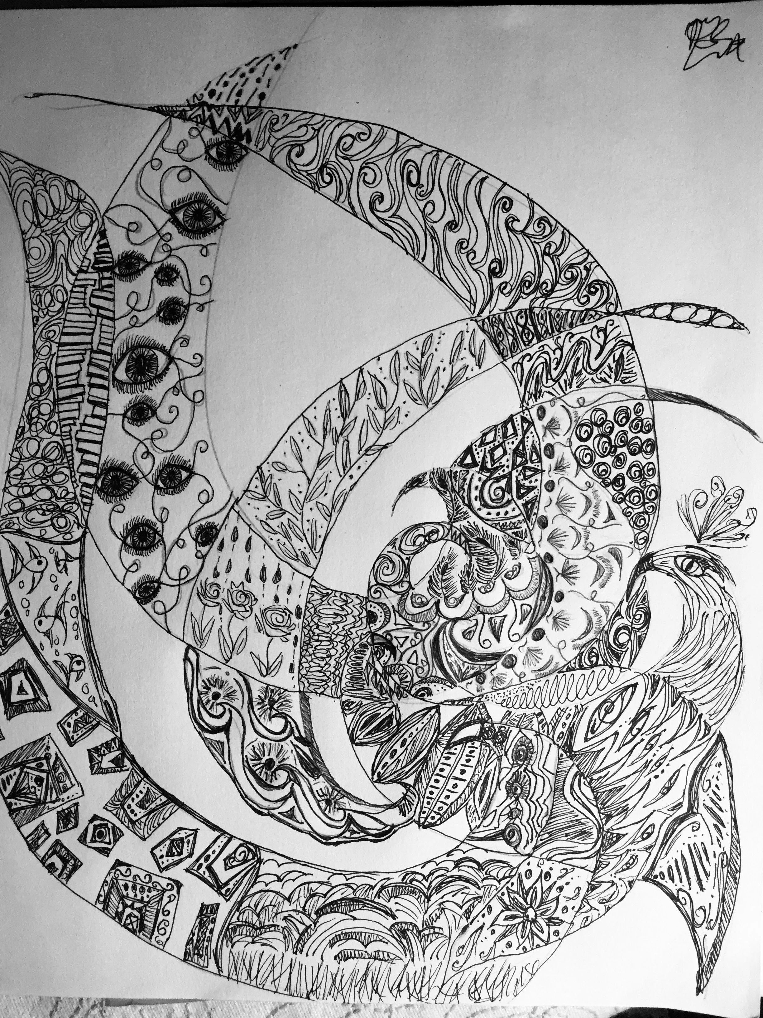For Sana Aizaz. Ink on paper. 2019. 11 x 14 inches. Drawn the last time I was in Lahore 
