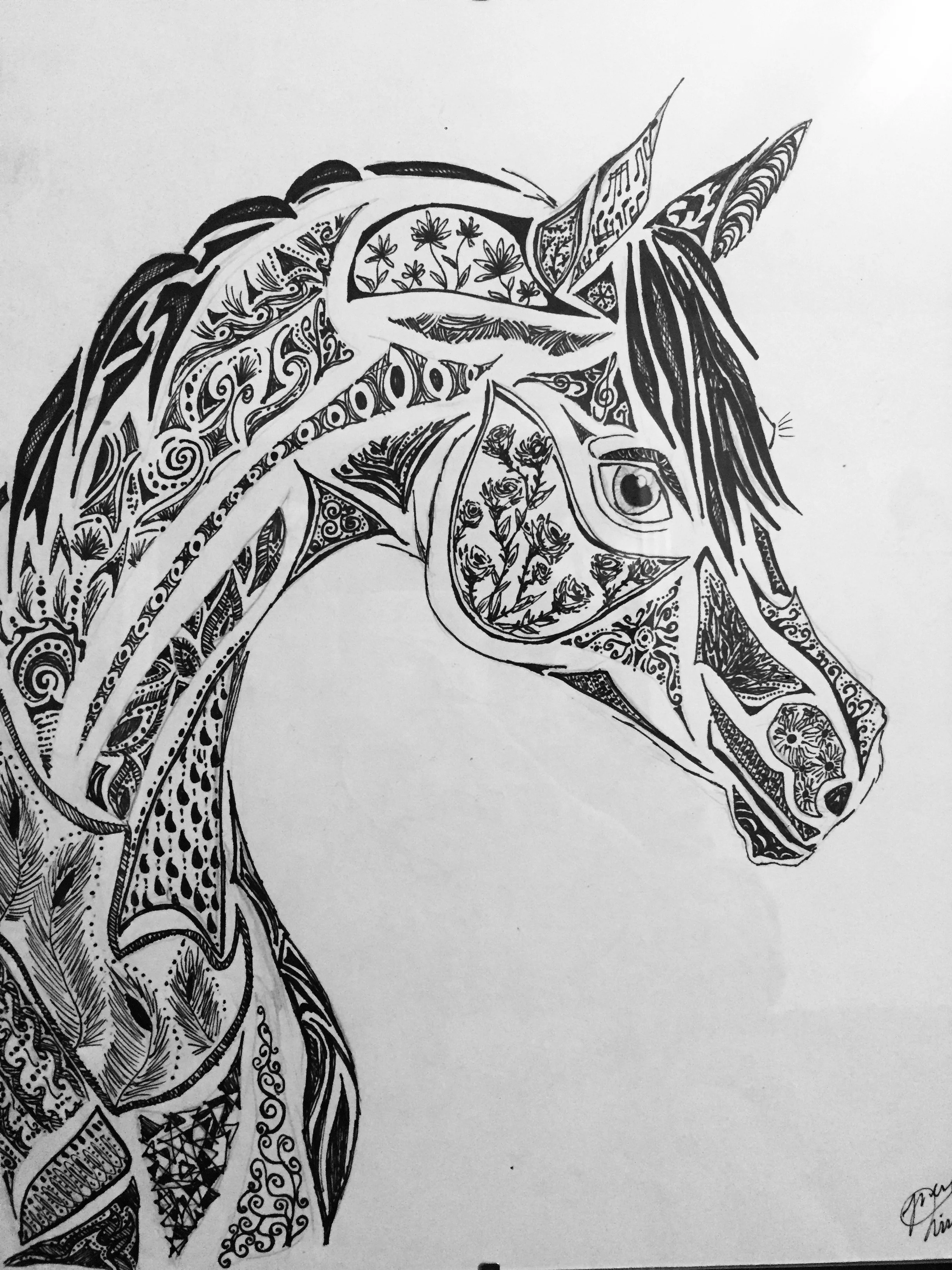 'Spring'. Ink on paper. 2019. 11 x 14 inches 