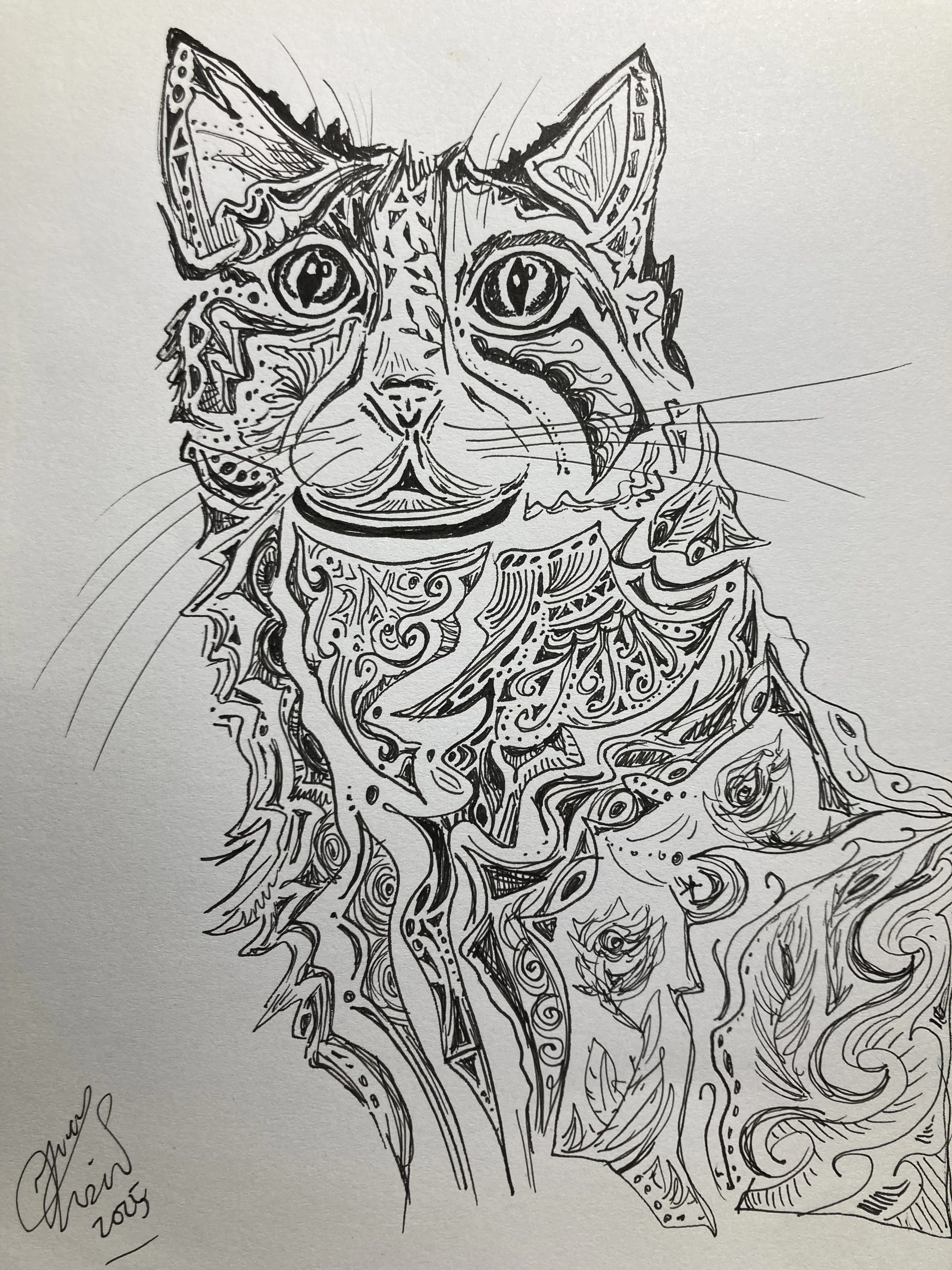 For Anisa Aden and Vieno. Ink on paper. 2025. 6 x 8 inches. 