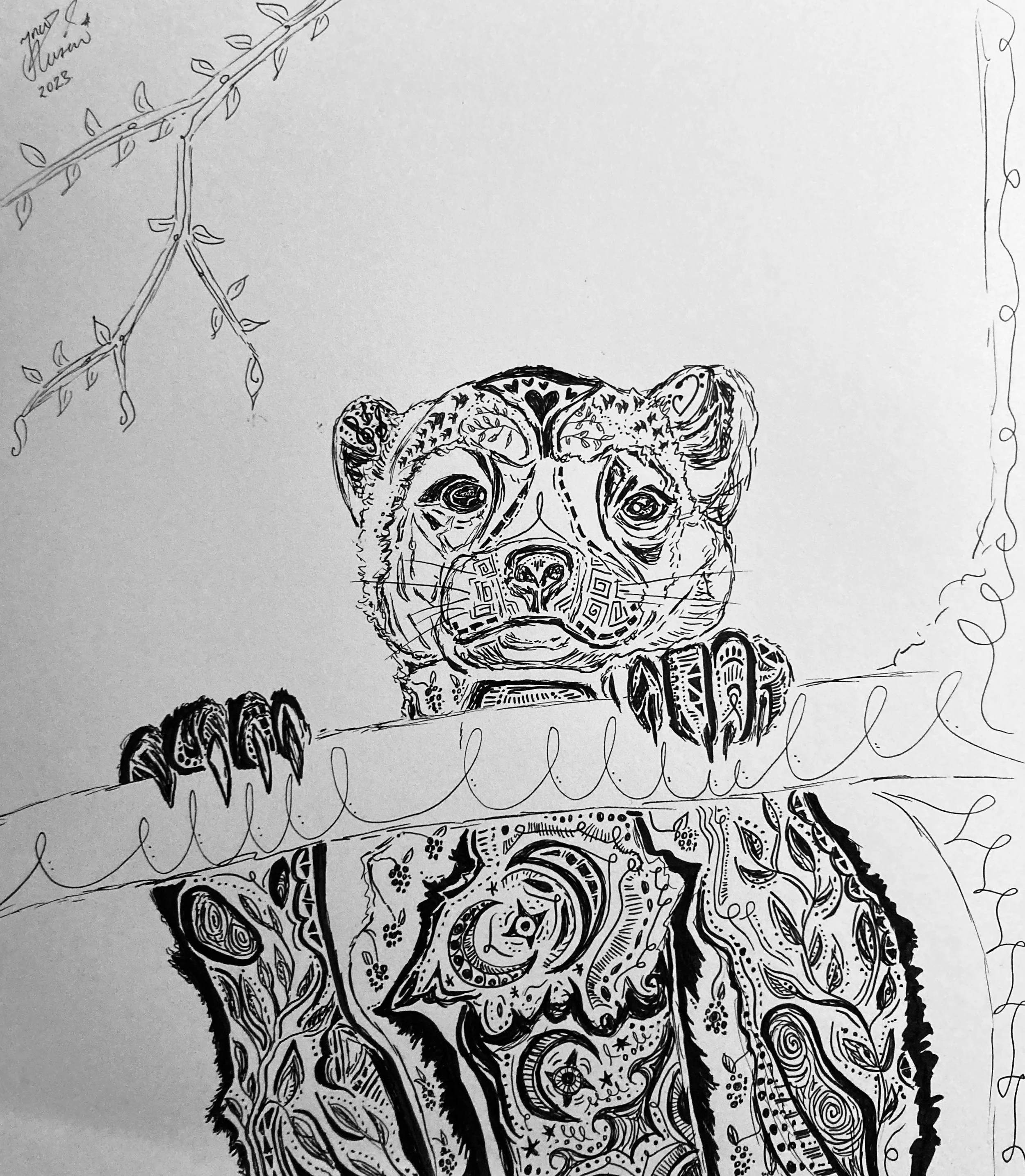 'Wolverine' for Love Calissendorf. Ink on paper. 2023. 10 x 8 inches. 