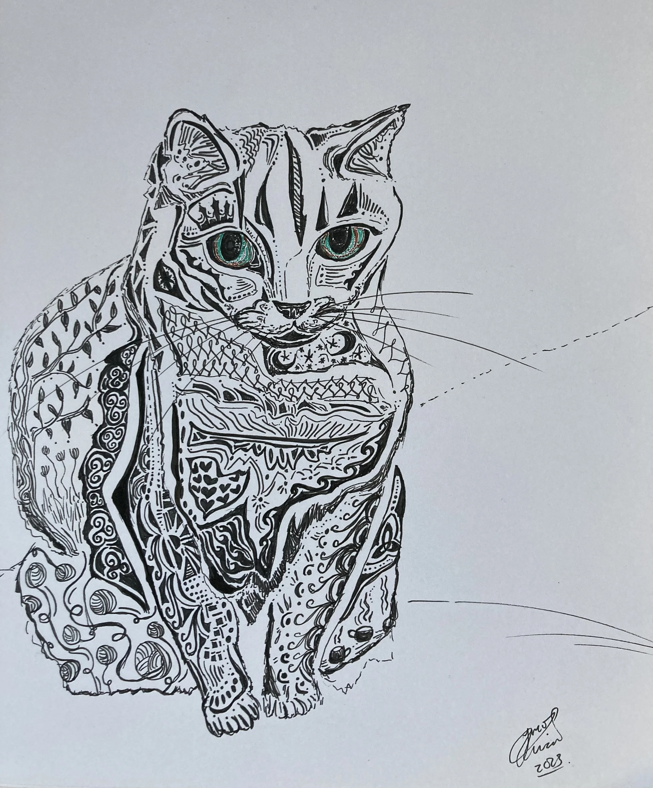 'Kathleena' for Lyndia Belczewski. Ink on paper. 2024. 10 x 8 inches. 