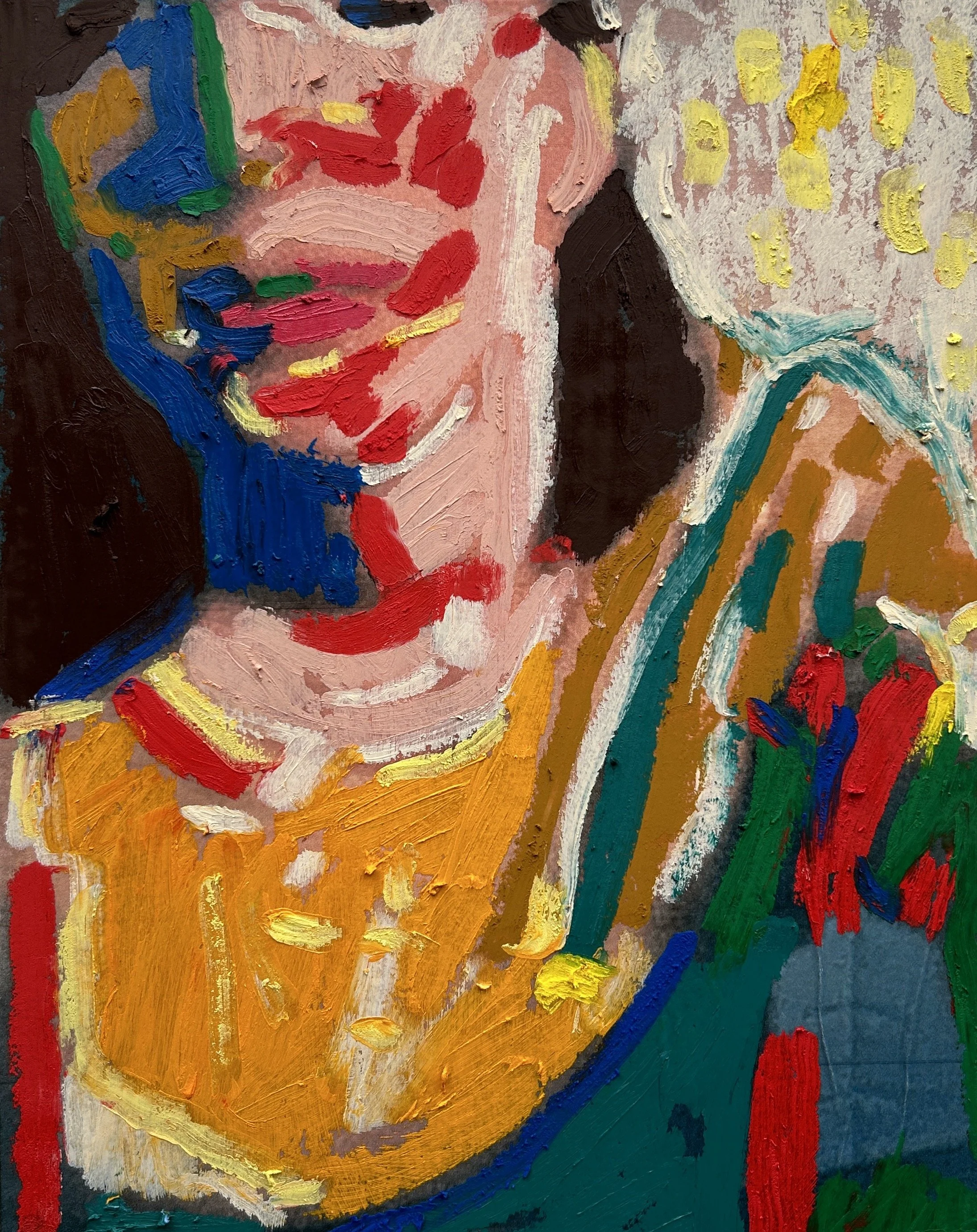 Brave Palette, oil stick on photograph, 8x10 inches. My heart is tender. Oh God have mercy on us. Let us love better.