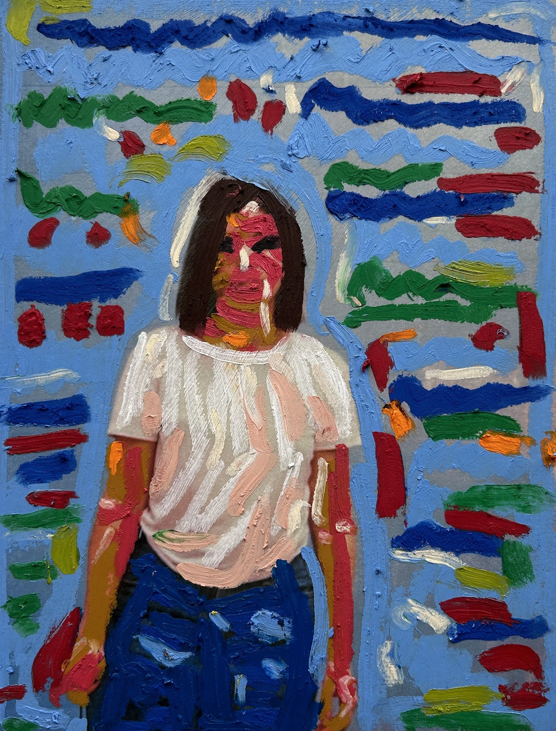 Strength Strokes, oil stick on photograph, 8x10 inches. Passion and desire can sometimes overshadow. My heart will stay pure.