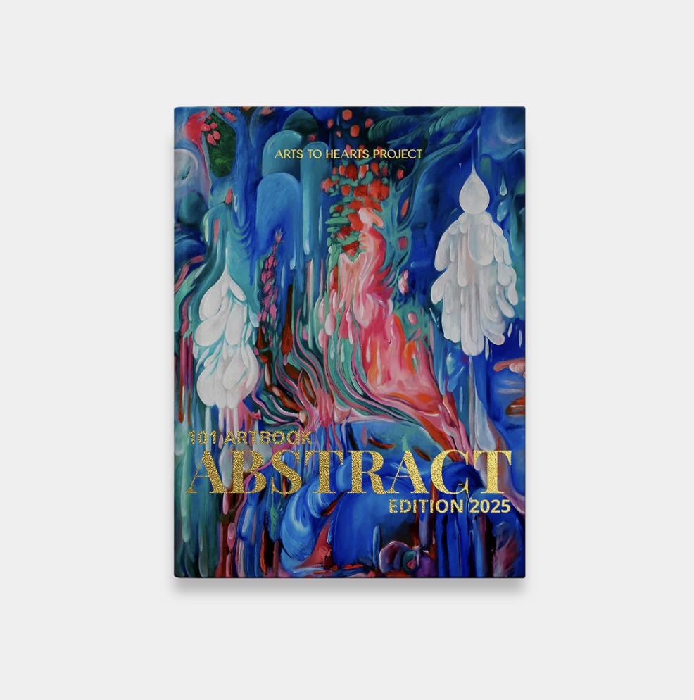Cover of an art book titled "Abstract" with colorful abstract painting on the cover.