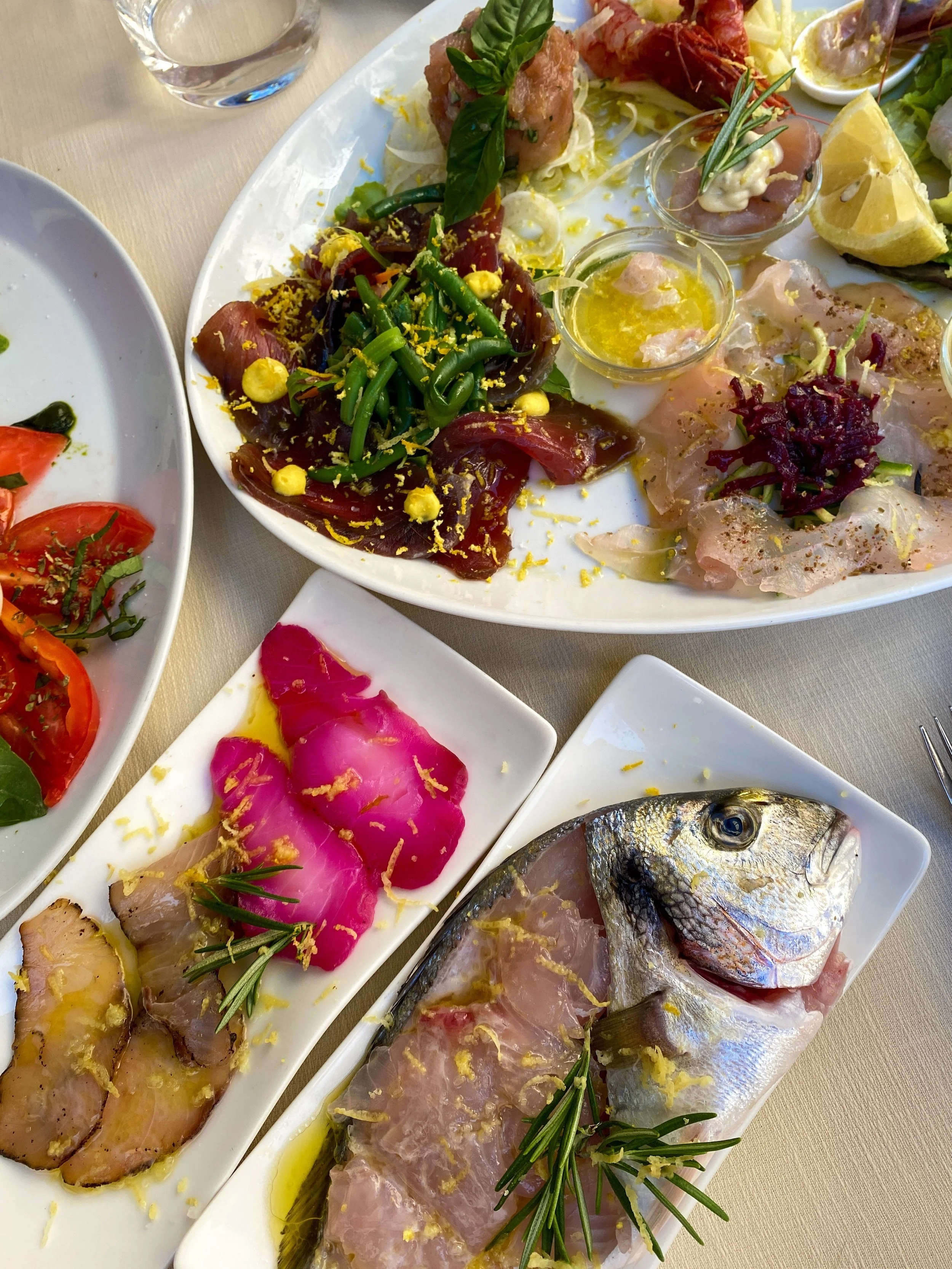 My favourite meal in Amalfi was the seafood platter for two at Da Gemma, . The atmosphere, service, food and wine were so incredible, I went back twice! Ask for Antonio if you go, he'll make your meal into an experience. 