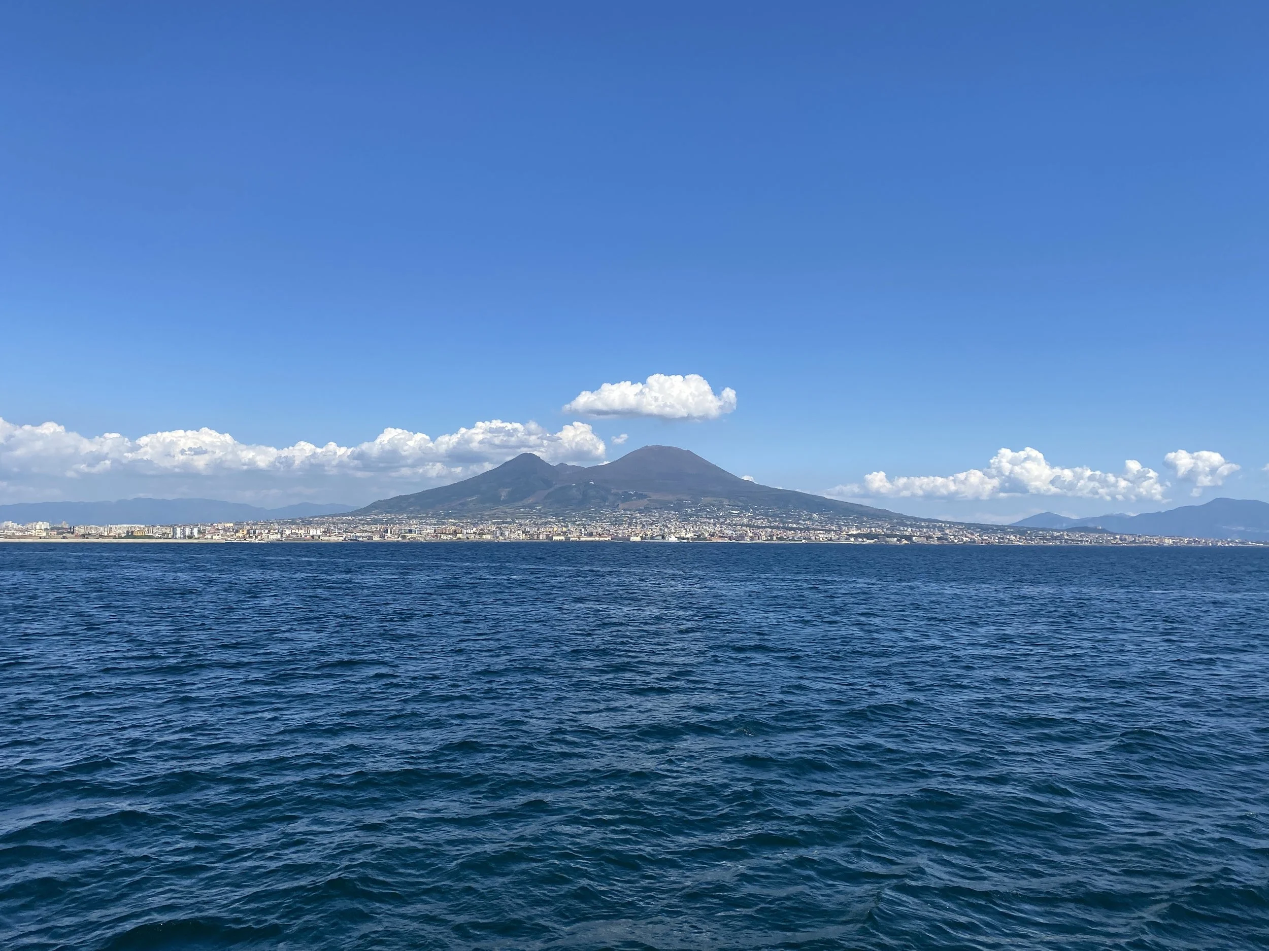 Views of Mount Vesuvius en route to Capri