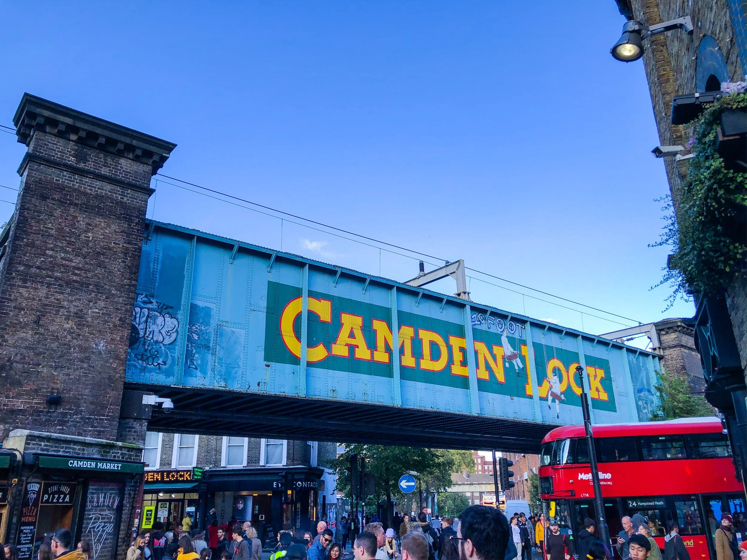 Head to Camden Town for vibrant street art, creative restaurants and unique shops selling everything from vintage clothes and antiques to hand-crafted goods. If you're an Amy Winehouse fan, stop at The Hawley Arms for a pint. It's located just across
