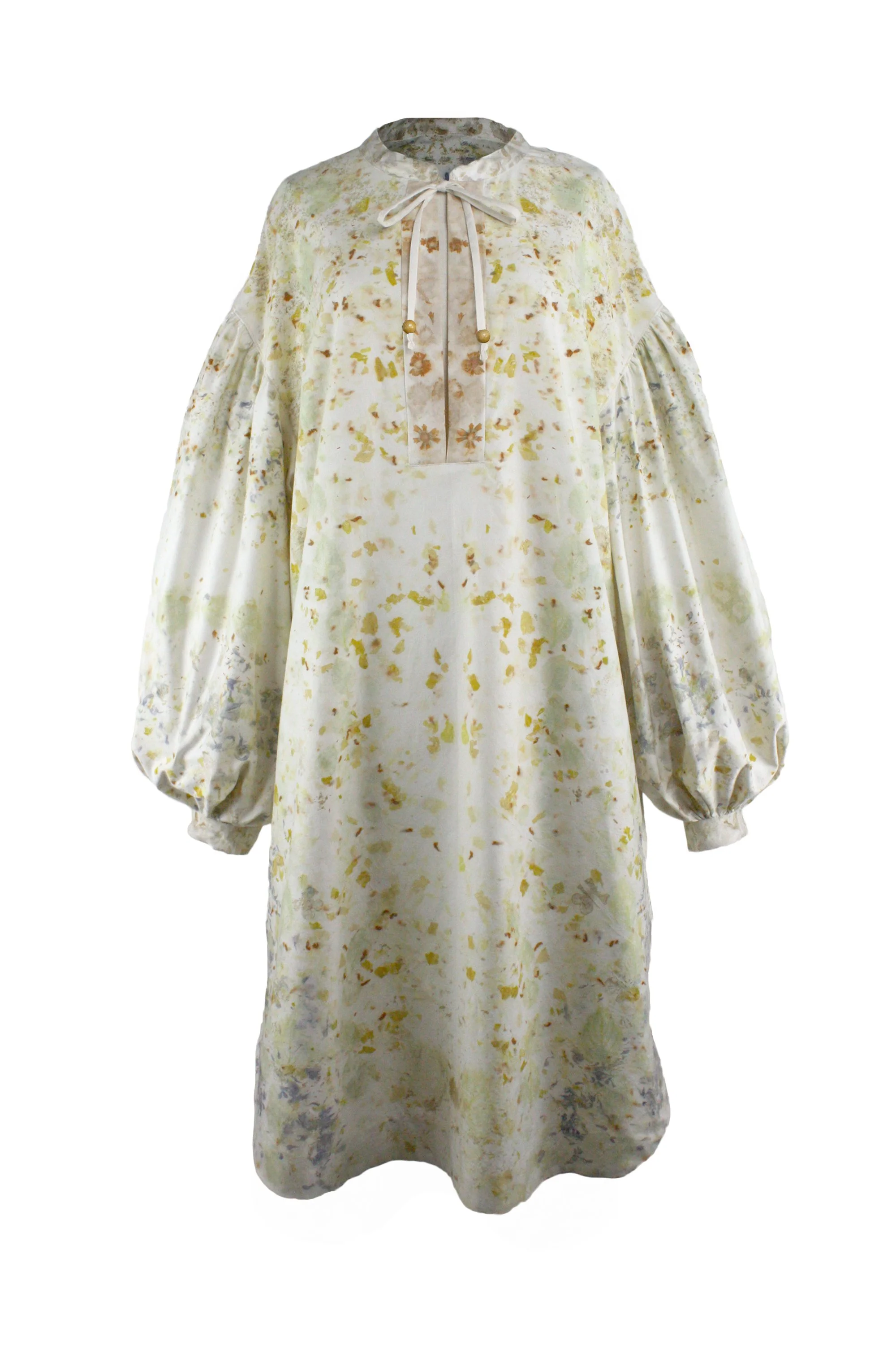 Botanical Print Cotton Poets Dress