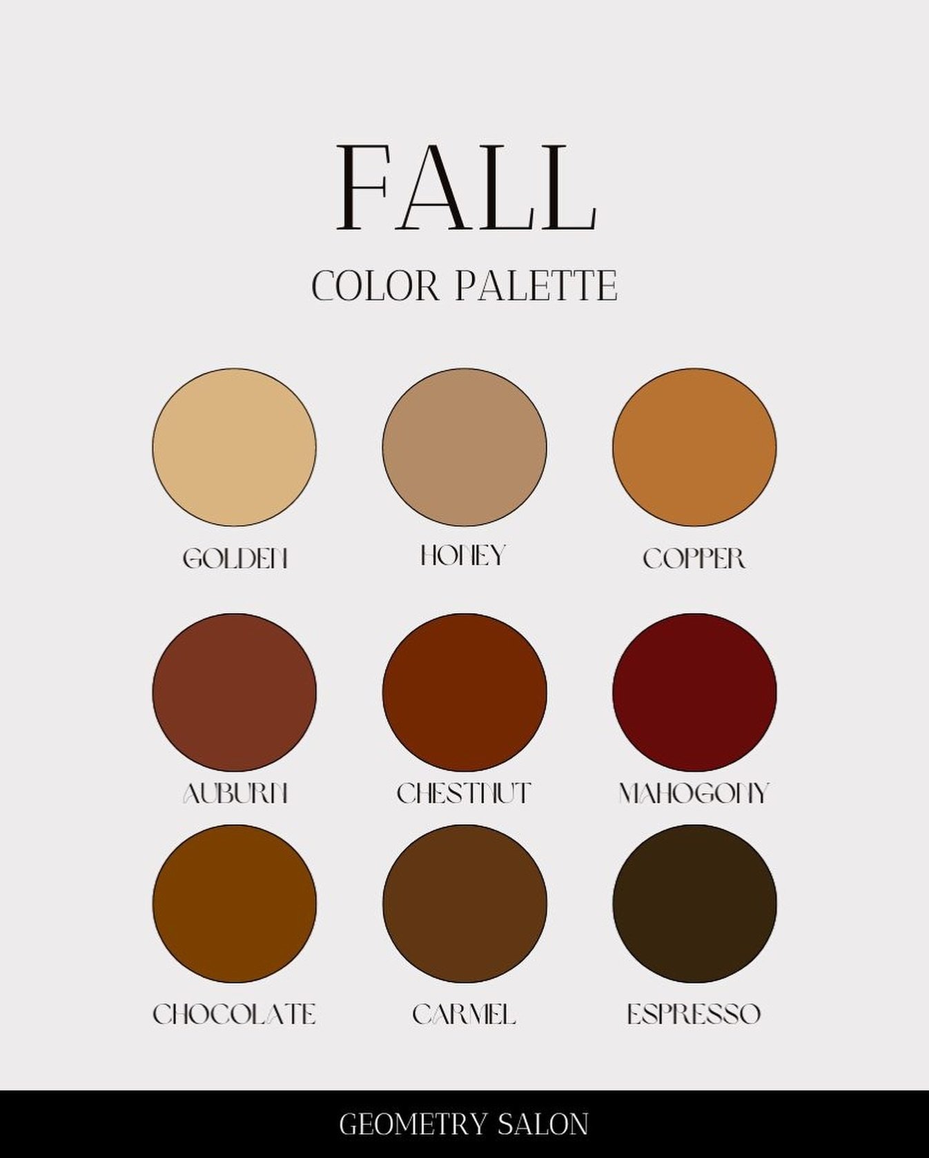 What color are you considering this fall? 🍂 

Temperatures outside are still on the rise, but fall officially stats September 22! Get ready for the season change by checking our fall palette and stylist work for inspiration.

#sacramentohairstylists