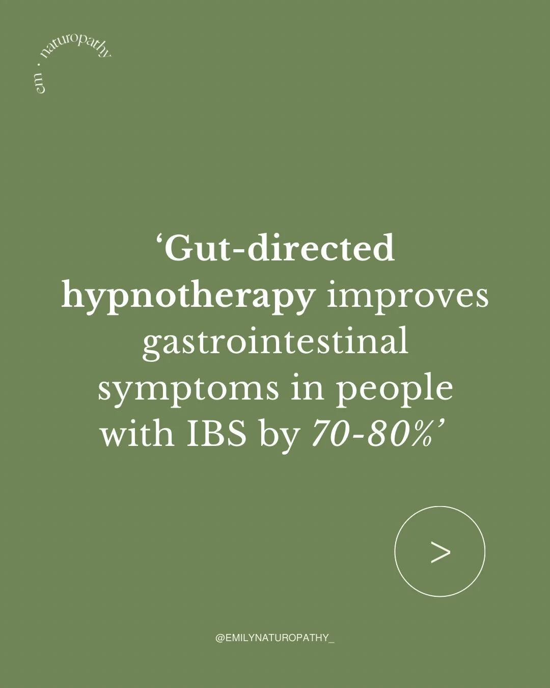 Gut directed hypnotherapy is one of the most effective (and underrated!) tools for reducing IBS-like symptoms and is always included in my prescriptions for patients dealing with gut issues.

It works through supporting the gut-brain connection - the