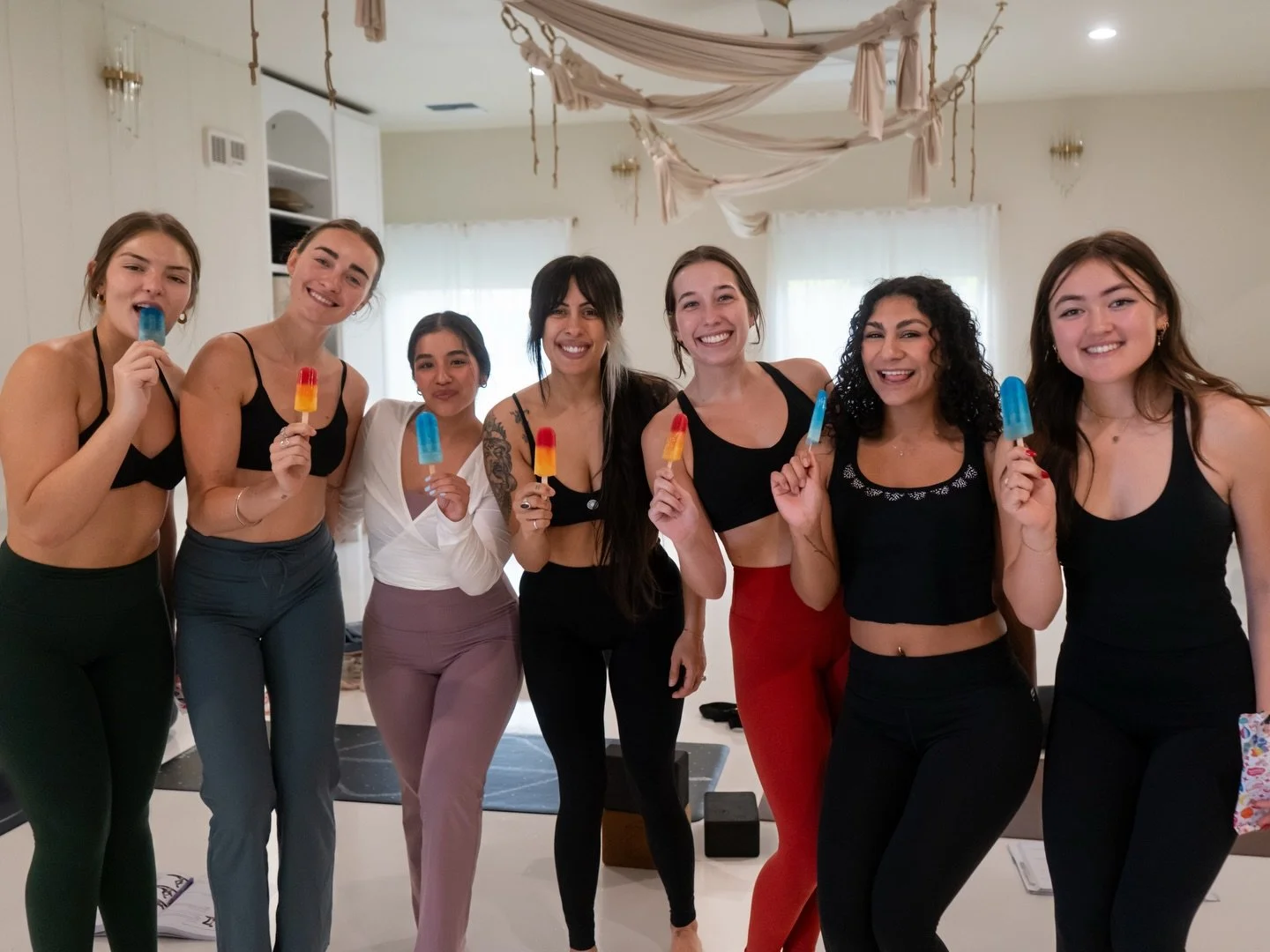 99% of our teacher training is serious and 1% is this ^ or is it the other way around 😂 

Trainees were feeling exhausted from a very intensive weekend of non stop learning and moving so Josh got us all some popsicles and thank you @brandonj_530 for