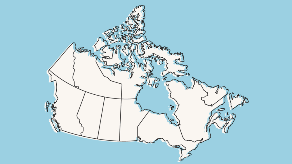 Animated GIF of a cursor clicking on a folder on a computer screen, with a Veterans file appearing then fading, followed by file folders animating across a map of Canada representing gaps in Veteran-linked health data