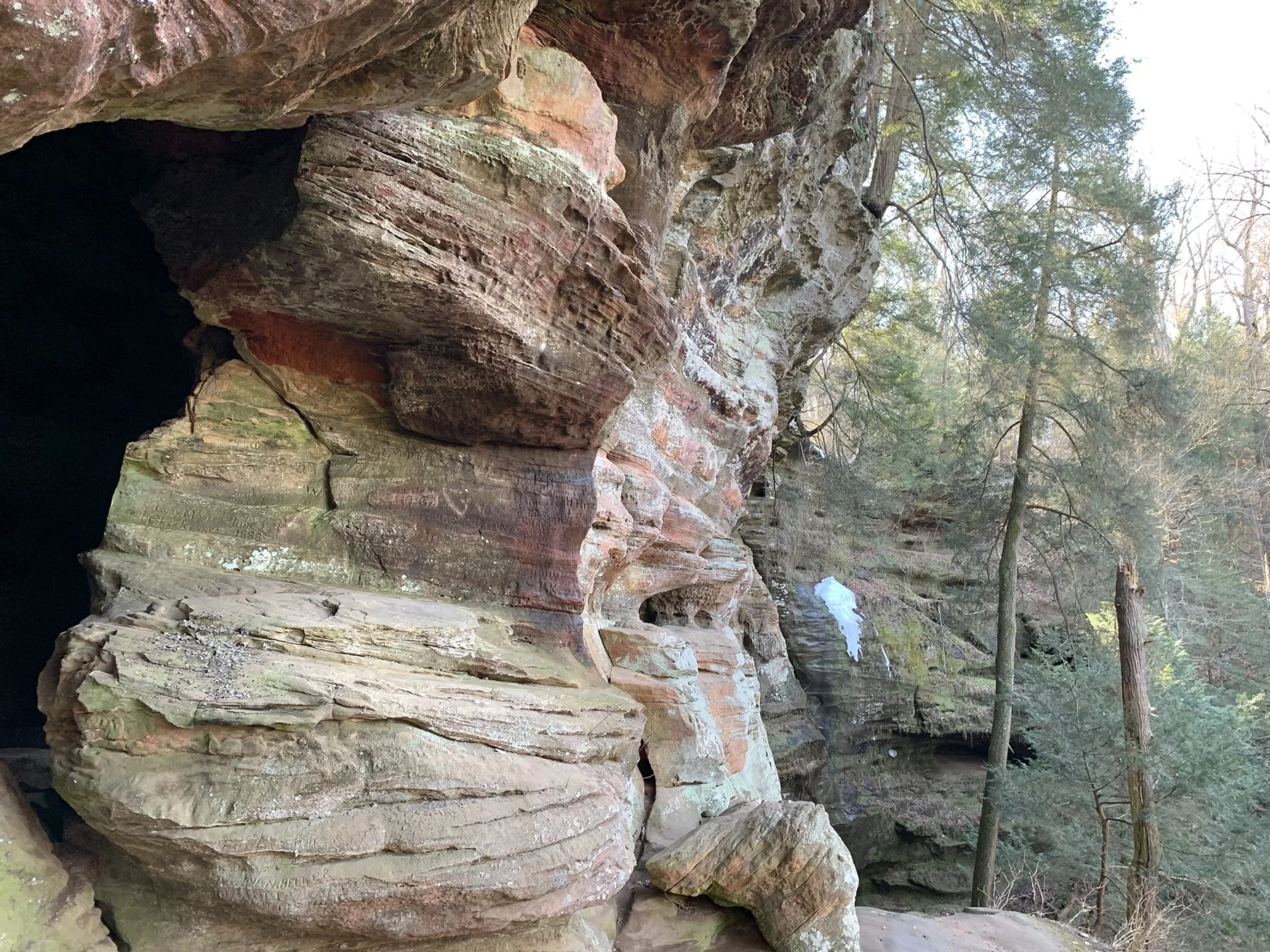 One of several cave entrances.