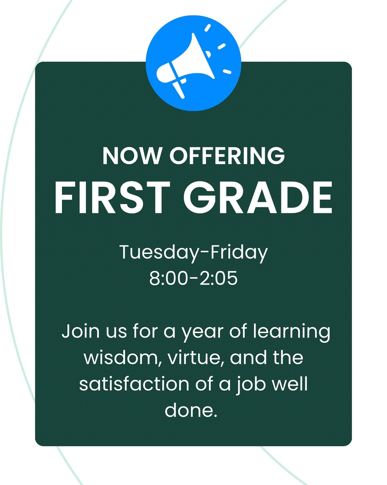 In response to growing interest, we are now offering first grade for fall 2025! Apply now at Libertyclassicalschool.org