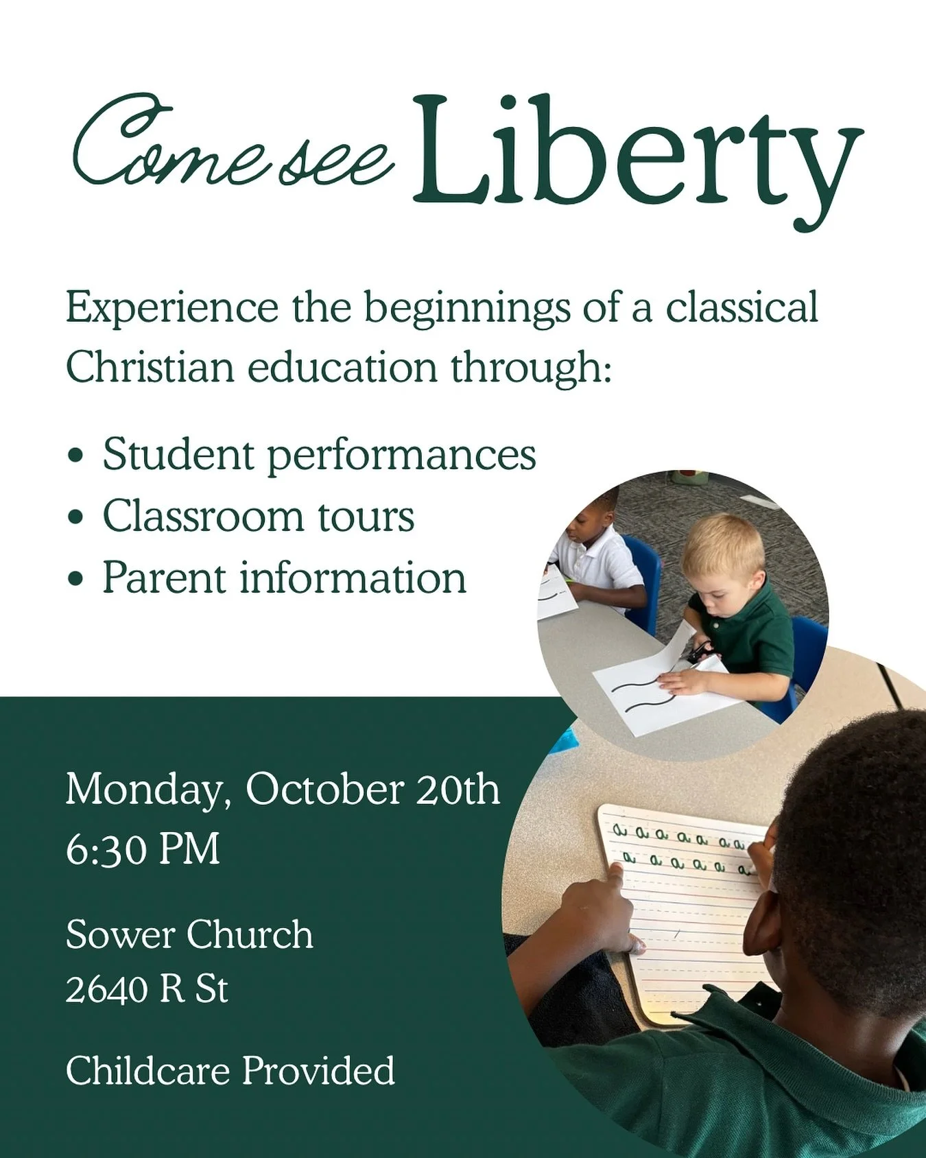 Interested in seeing what our school is up to? Come to the Liberty Showcase on Monday, October 20th!
