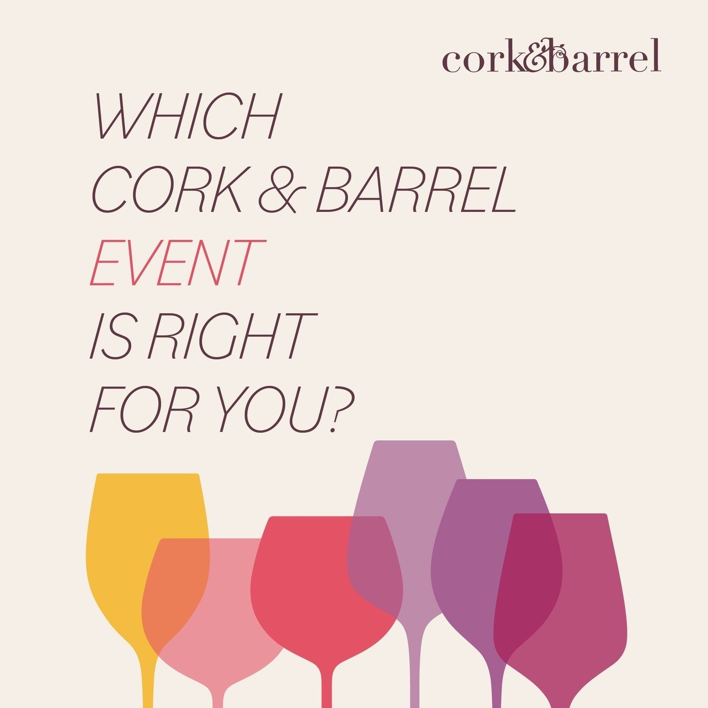 Which Cork &amp; Barrel event is right for you?⁠
⁠
👉️If you like getting to know one winery really well, love big culinary feasts at special venues, and like smaller gatherings, you'll love...⁠
⁠
✨️WINEMAKER DINNERS!✨️⁠
⁠
(Psst...our first Winemaker