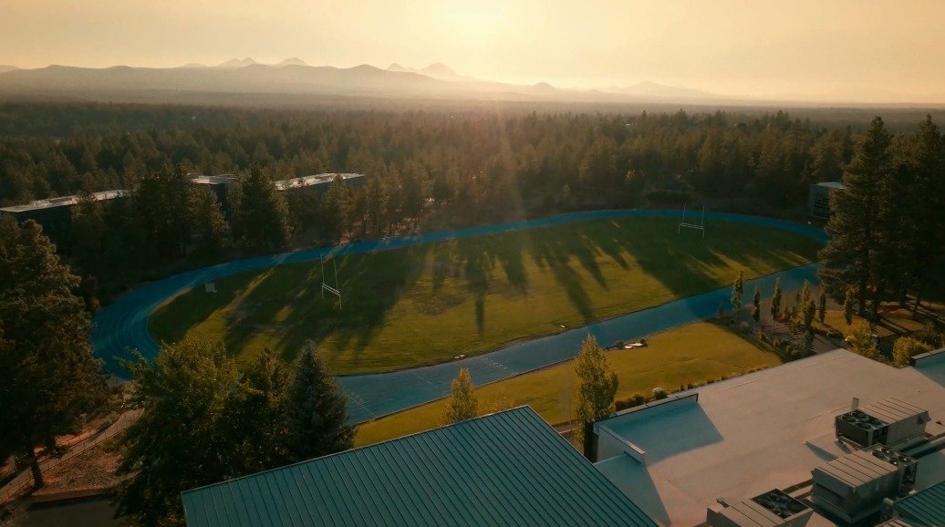 Cork &amp; Barrel's new home? The athletic field at Central Oregon Community College! Just look at this beautiful setting near the top of Aubrey Butte! ⁠
⁠
We'll be pitching our big white tent on the field for this year's Sip and Grand Cru events (on