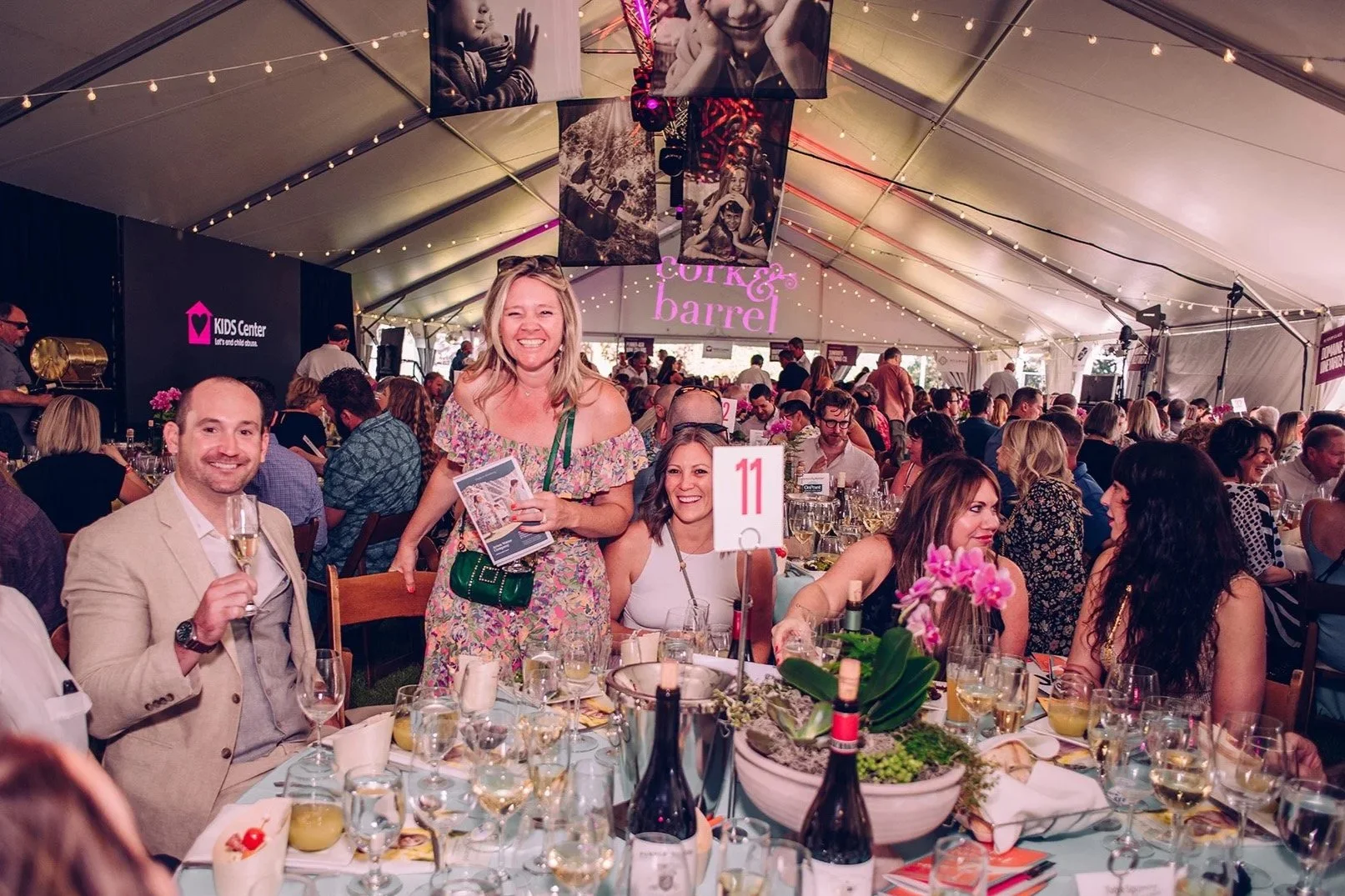 Guest table at Grand Cru, the gala event of Cork and Barrel