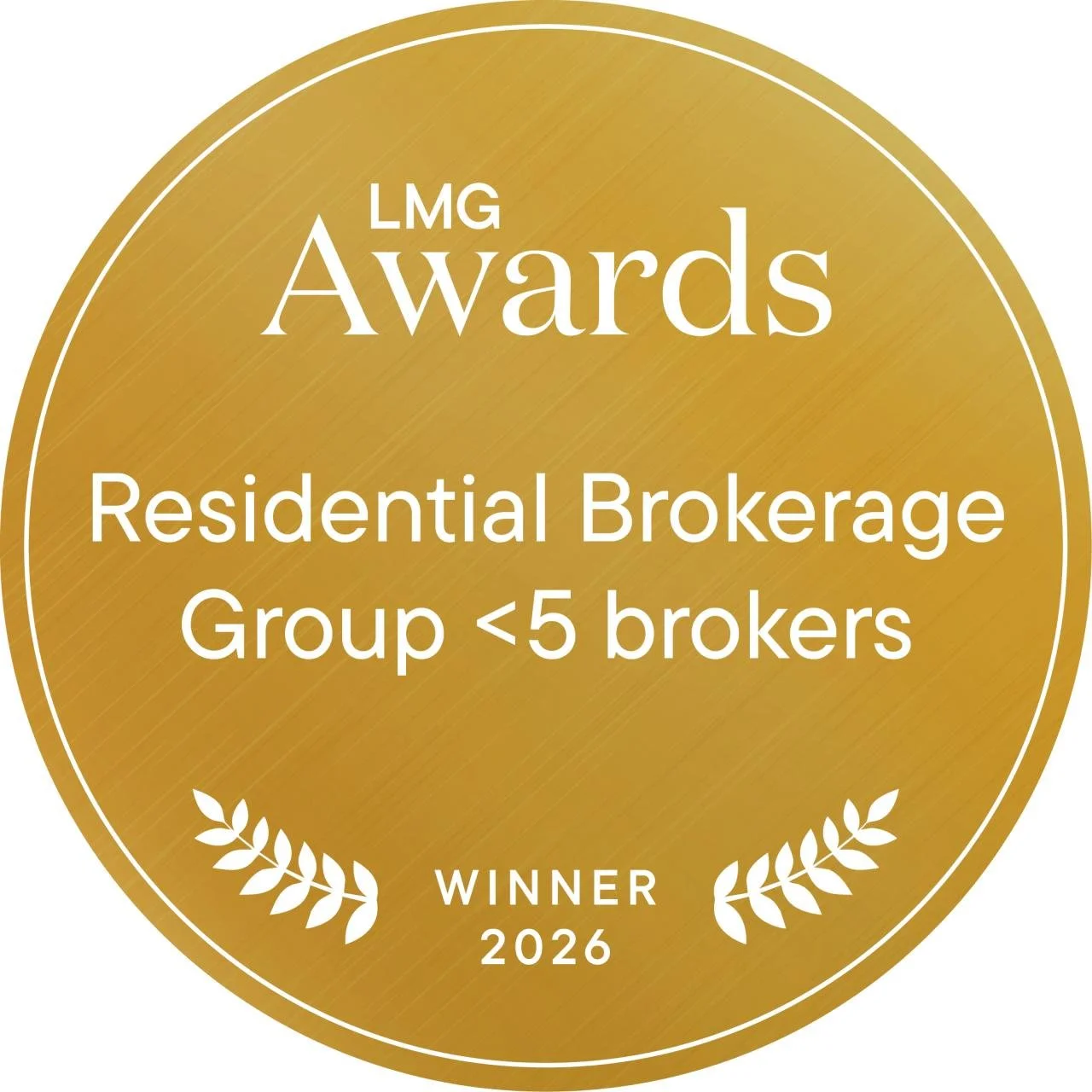 2026 LMG Residential Brokerage Group <5 Brokers Winner