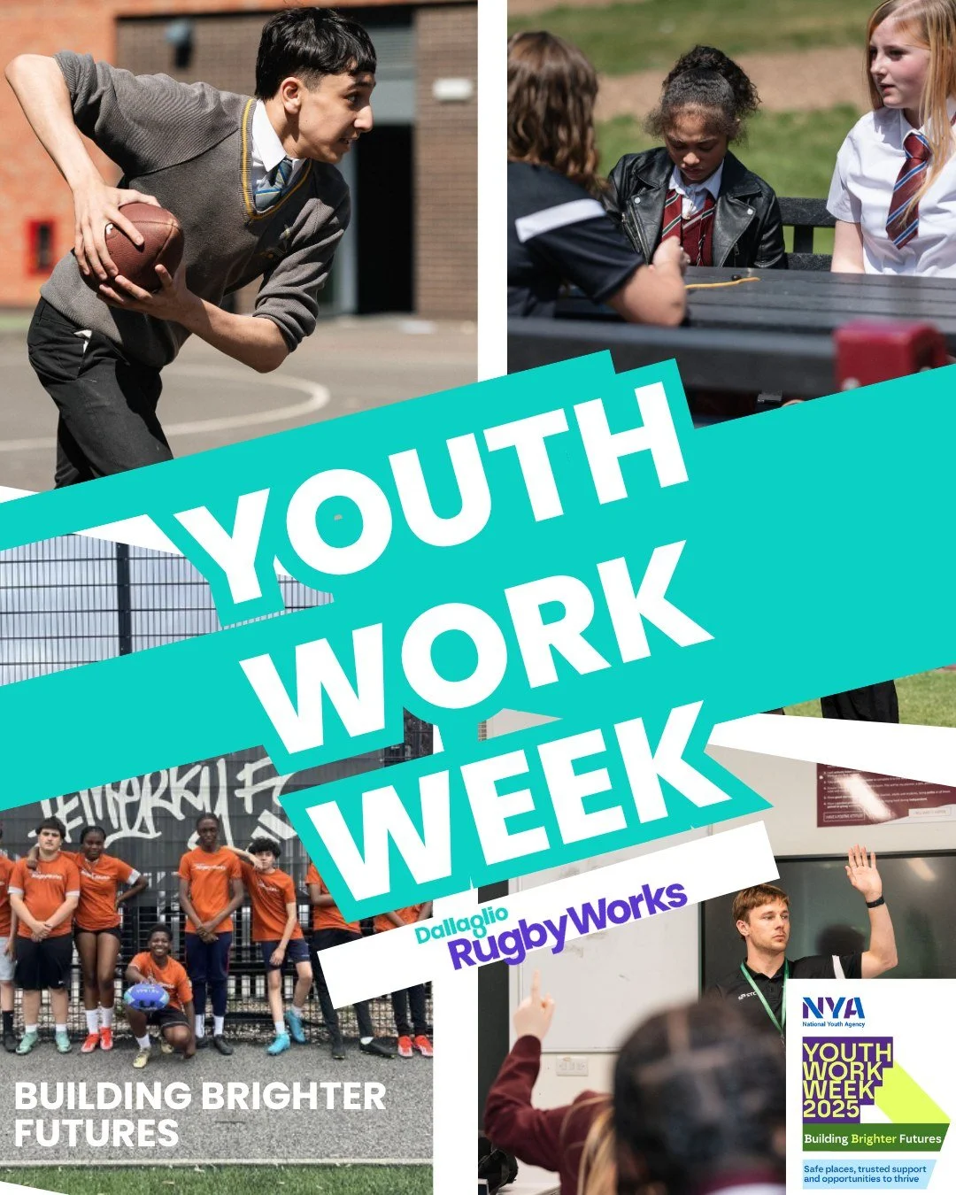 This #YouthWorkWeek, with the theme &ldquo;Building Brighter Futures,&rdquo; we&rsquo;re recognising the crucial role of youth work at Dallaglio RugbyWorks.

Every day, our delivery team works directly with young people, providing guidance, support, 