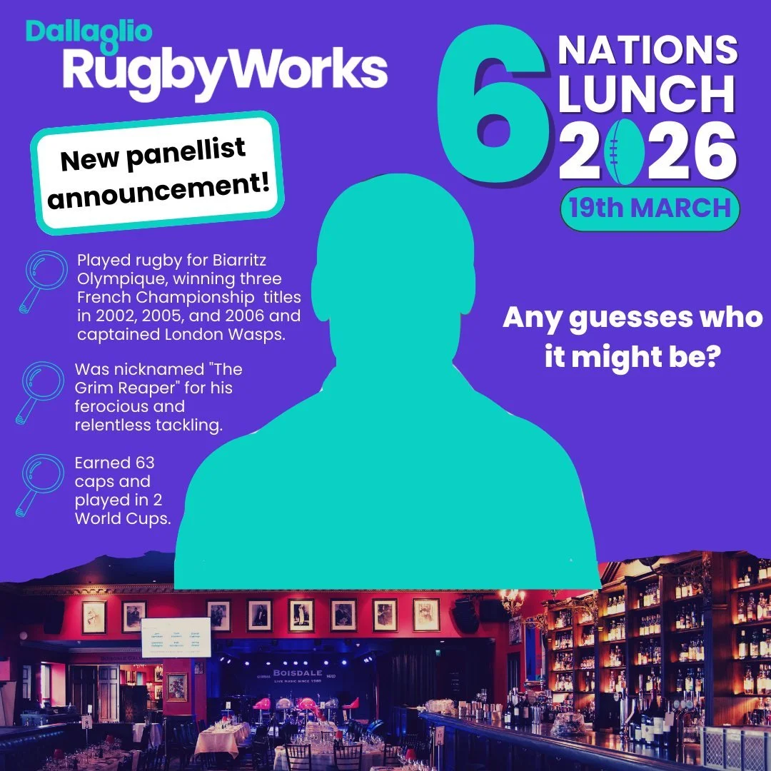 Another rugby legend is joining the Dallaglio RugbyWorks Six Nations Lunch&hellip; 🏉

This year&rsquo;s panellist is:
A former French international 
Known for his fearless tackling and fierce competitiveness

Any guesses who it could be? Stay tuned 