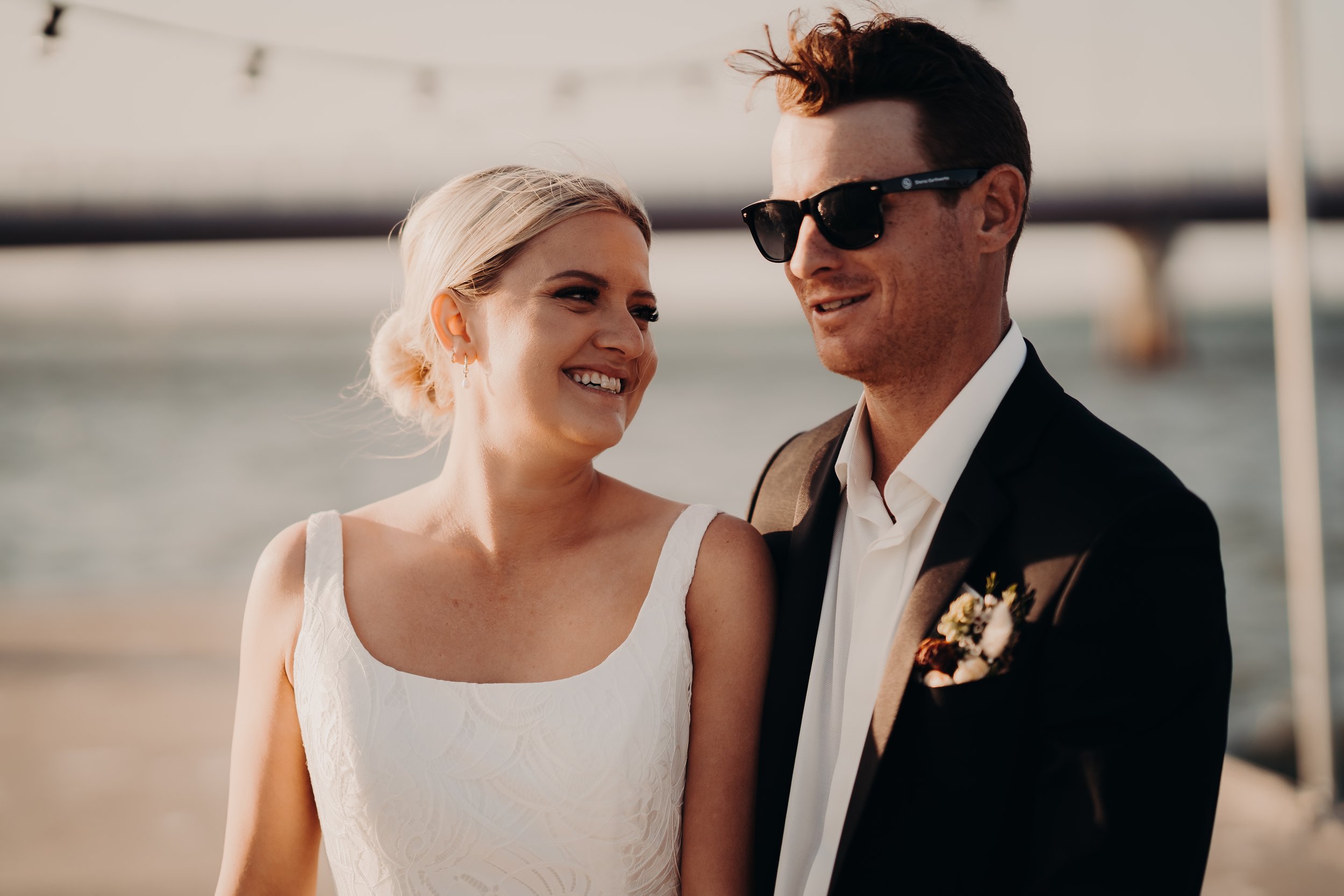 Bride and Groom married at Sandstone Point Hotel