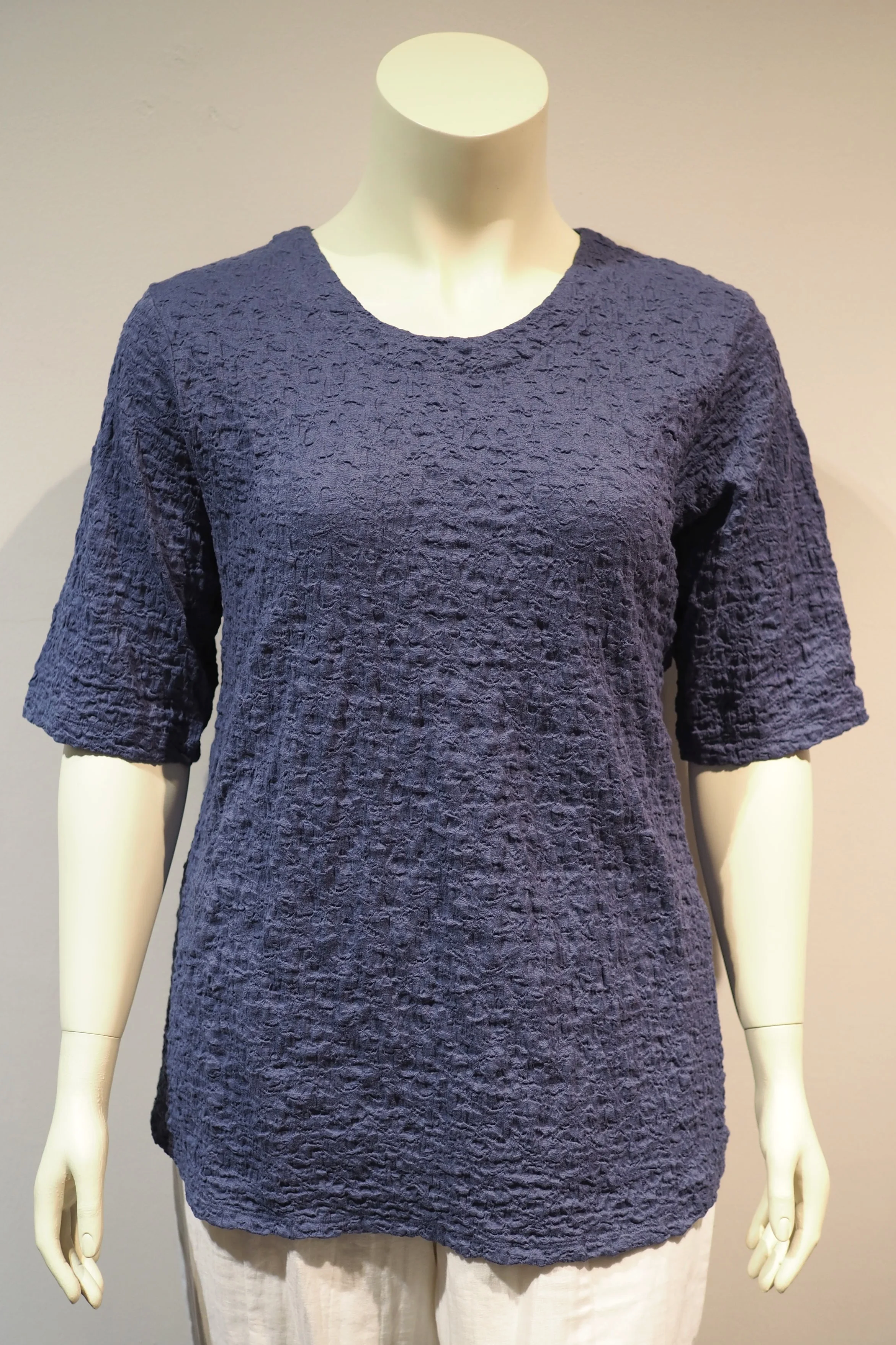 Shirt aus Baumwoll-Cloqué Denim