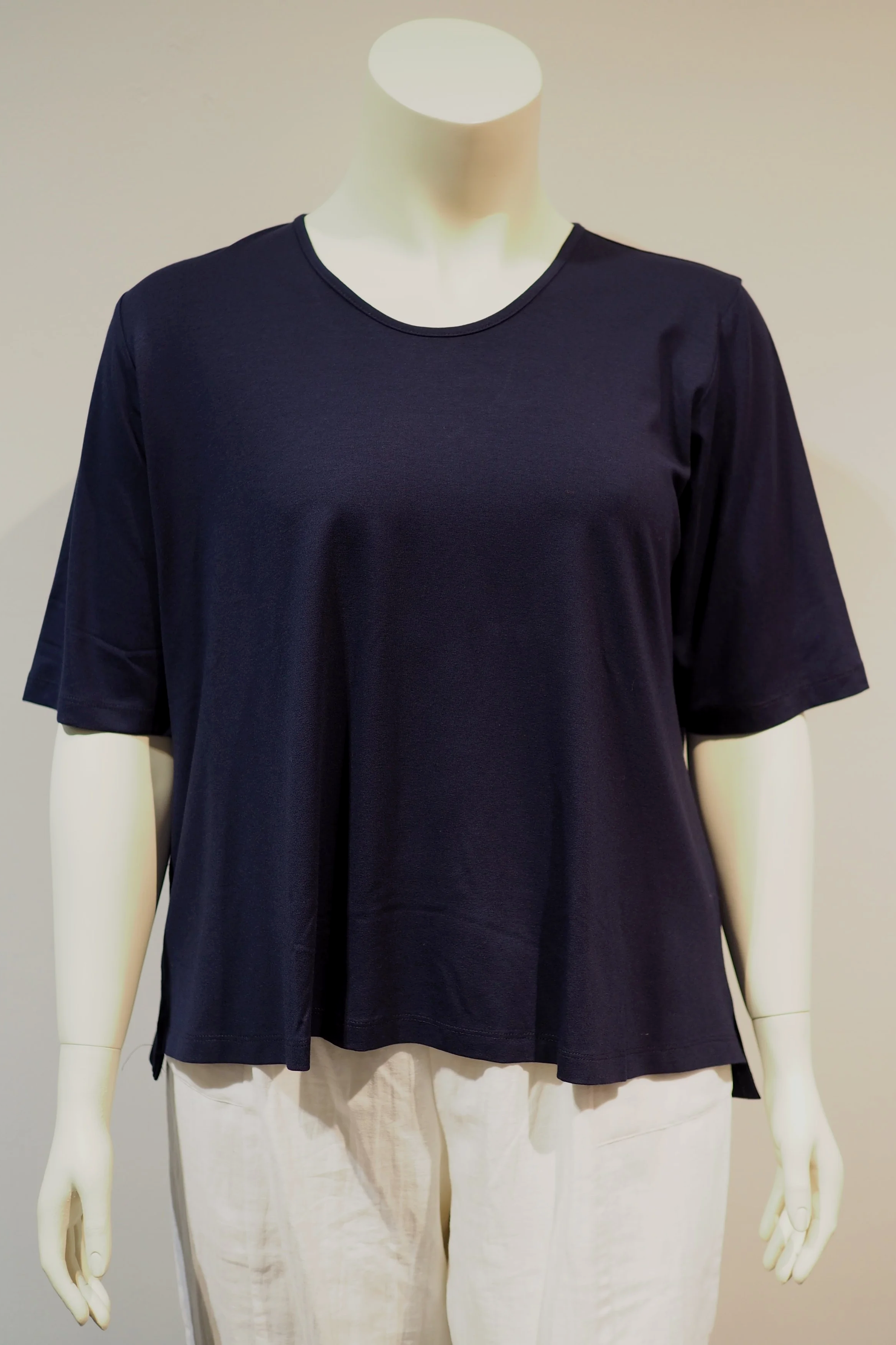 Basic-Shirt-kurz Nachtblau