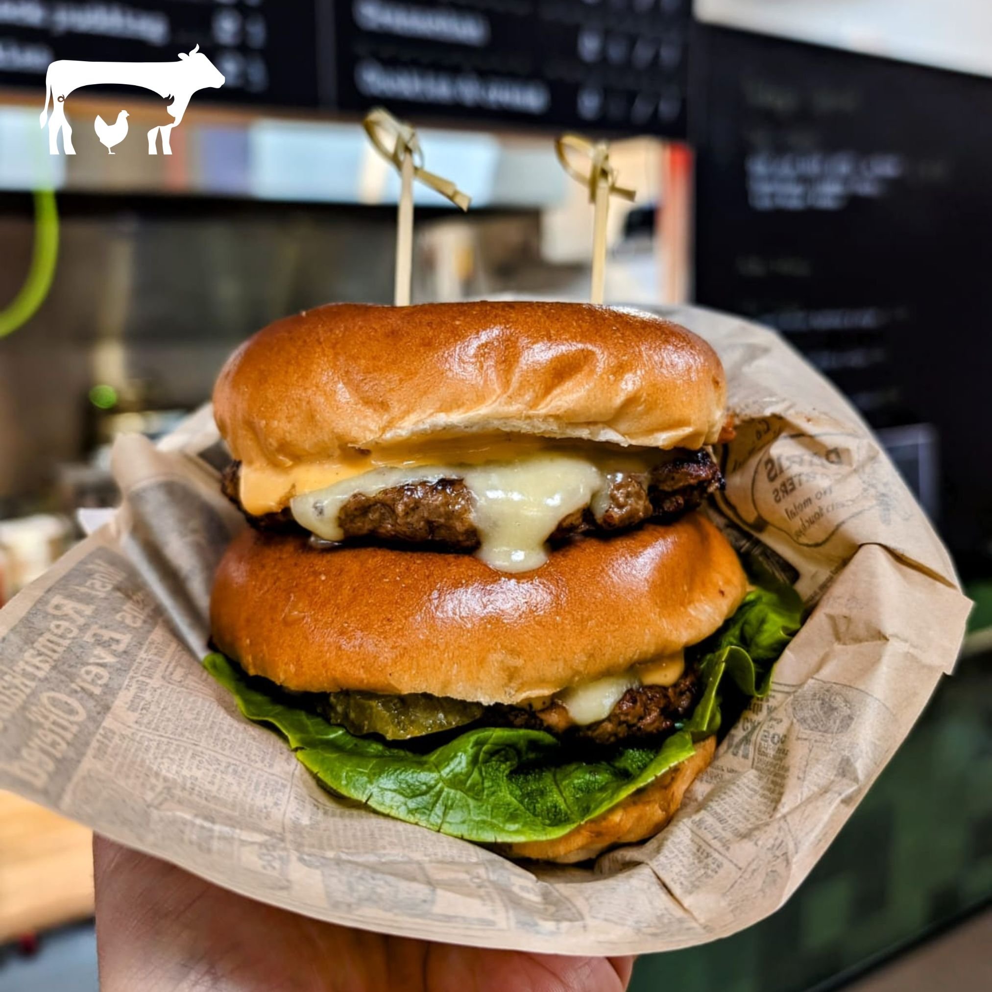 Are you tempted? 🙋🙋&zwj;♀️🙋&zwj;♂️
🍔
Introducing the Big MACkay! 
🍔
One of this week's specials, named in honour of our very own burger master Ryan Mackay. 
🍔
Can you handle it? - 2x Handmade beef patties, double bread, cheddar, burger sauce, p