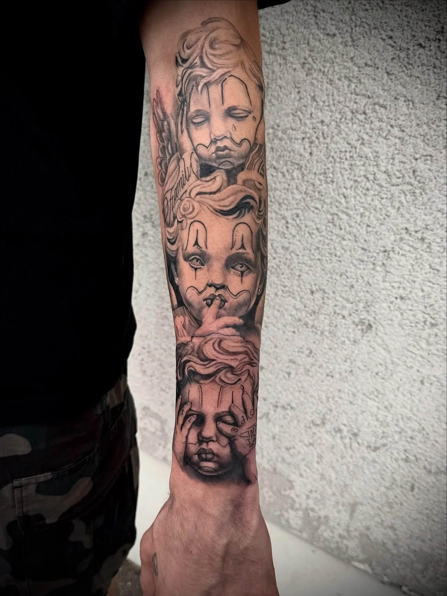 🙊🙈🙉
.
.
.
#tattoo #tattoos #tattooartist #ink #inked #tattooed #tattooideas #birsfelden #basel #studio #switzerland #tattooformen #zurich #scripttattoo #armtattoo #angeltattoo