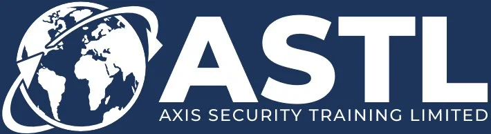 Logo of ASTL (Axis Security Training Limited) featuring a globe with orbit lines and an arrow, with the initials 'ASTL' and the company name underneath.