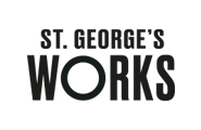 Logo with text 'St. George's Works' in black