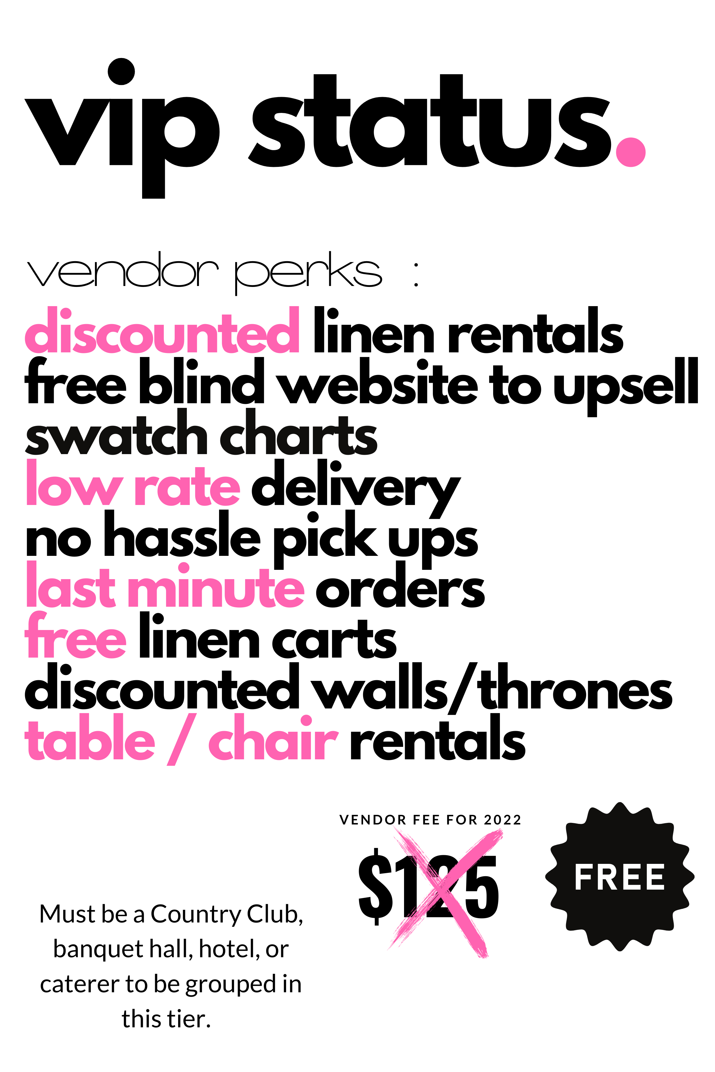 VIP Vendor — LINEN RENTALS