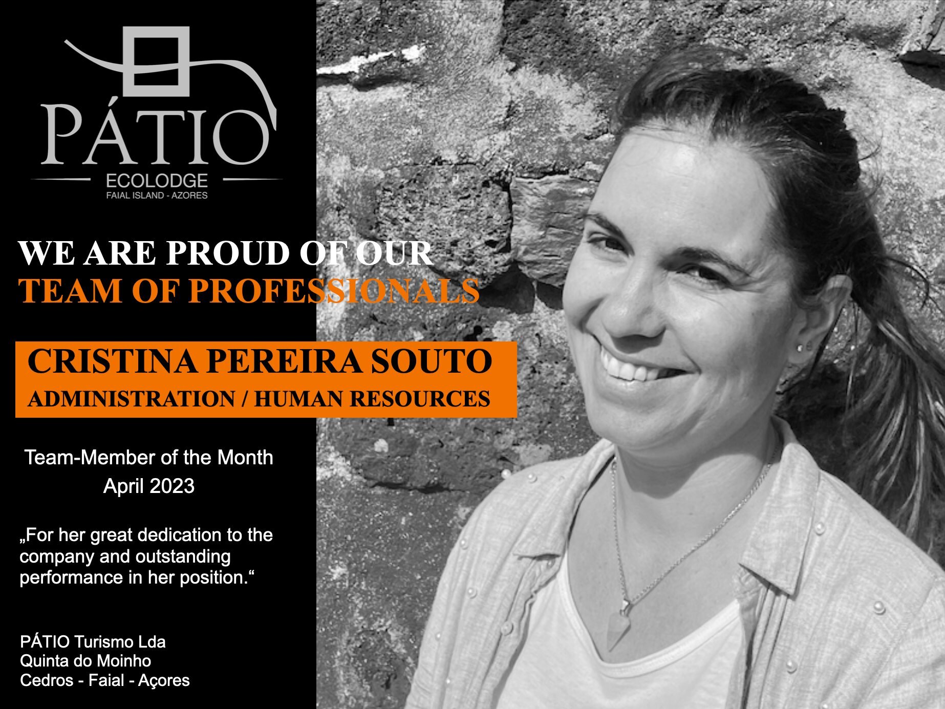 P&Aacute;TIO's Team-Member of the month April 2023 - 🤩 Cristina Pereira Souto 🤩