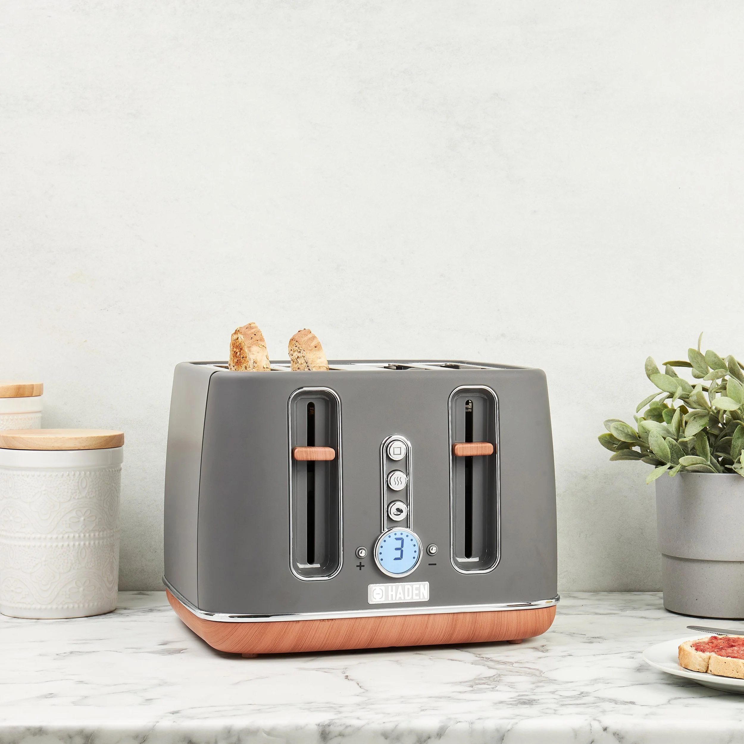 Haden Dorchester 4-Slice Toaster Pebble Grey