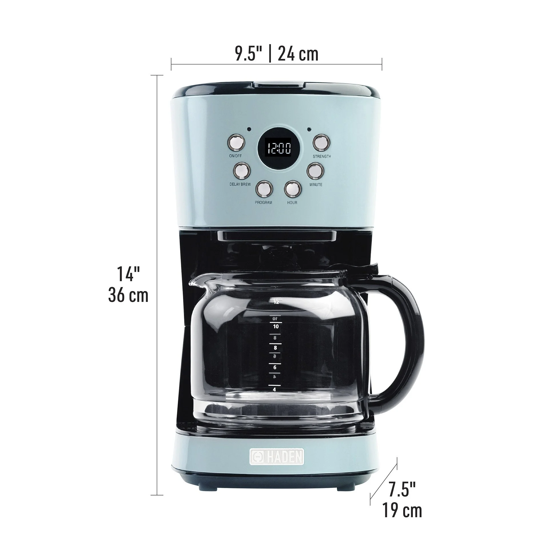 12Cup Programmable Coffee Maker Steel & Copper — Haden Canada