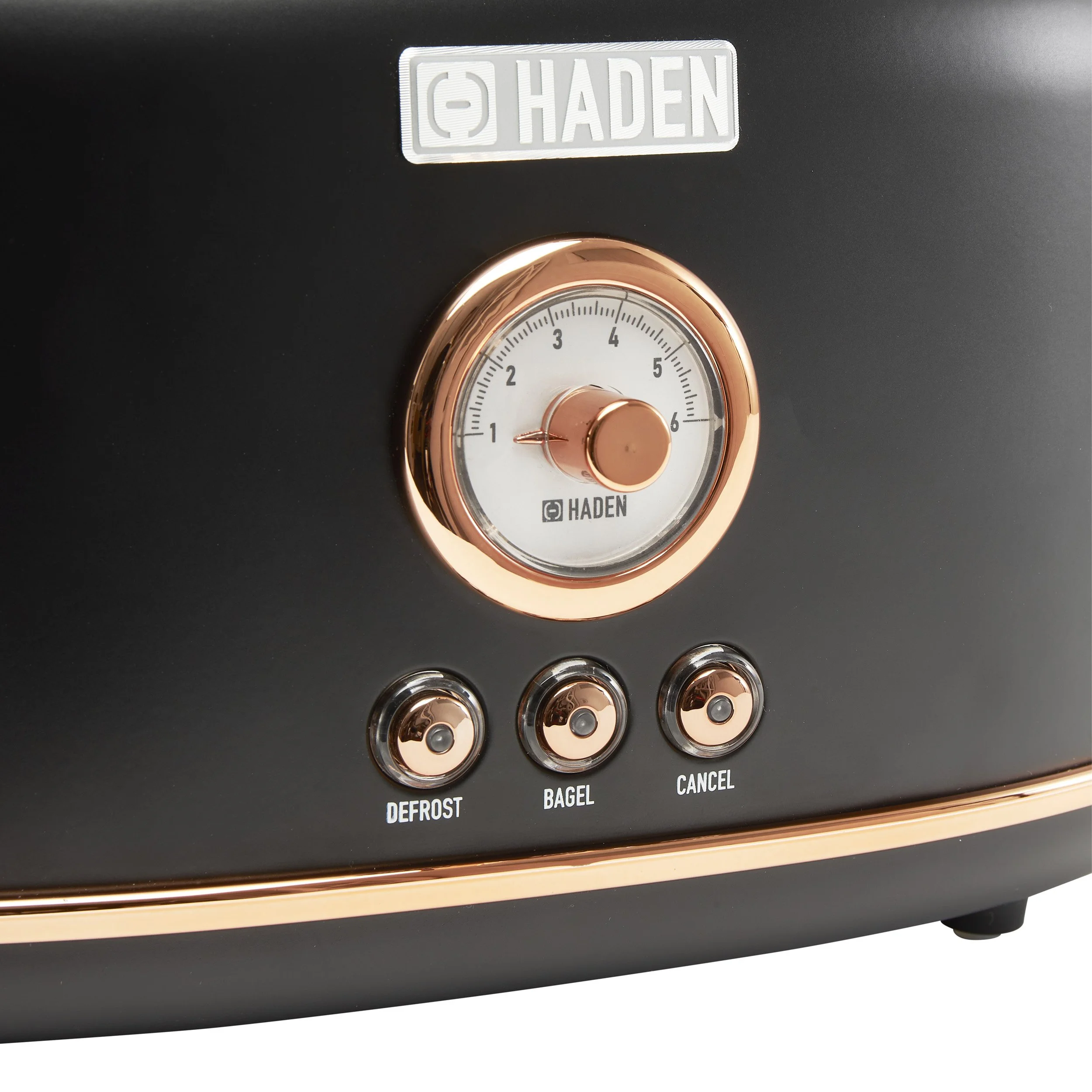 Dorset 4Slice Toaster Black & Copper — Haden Canada