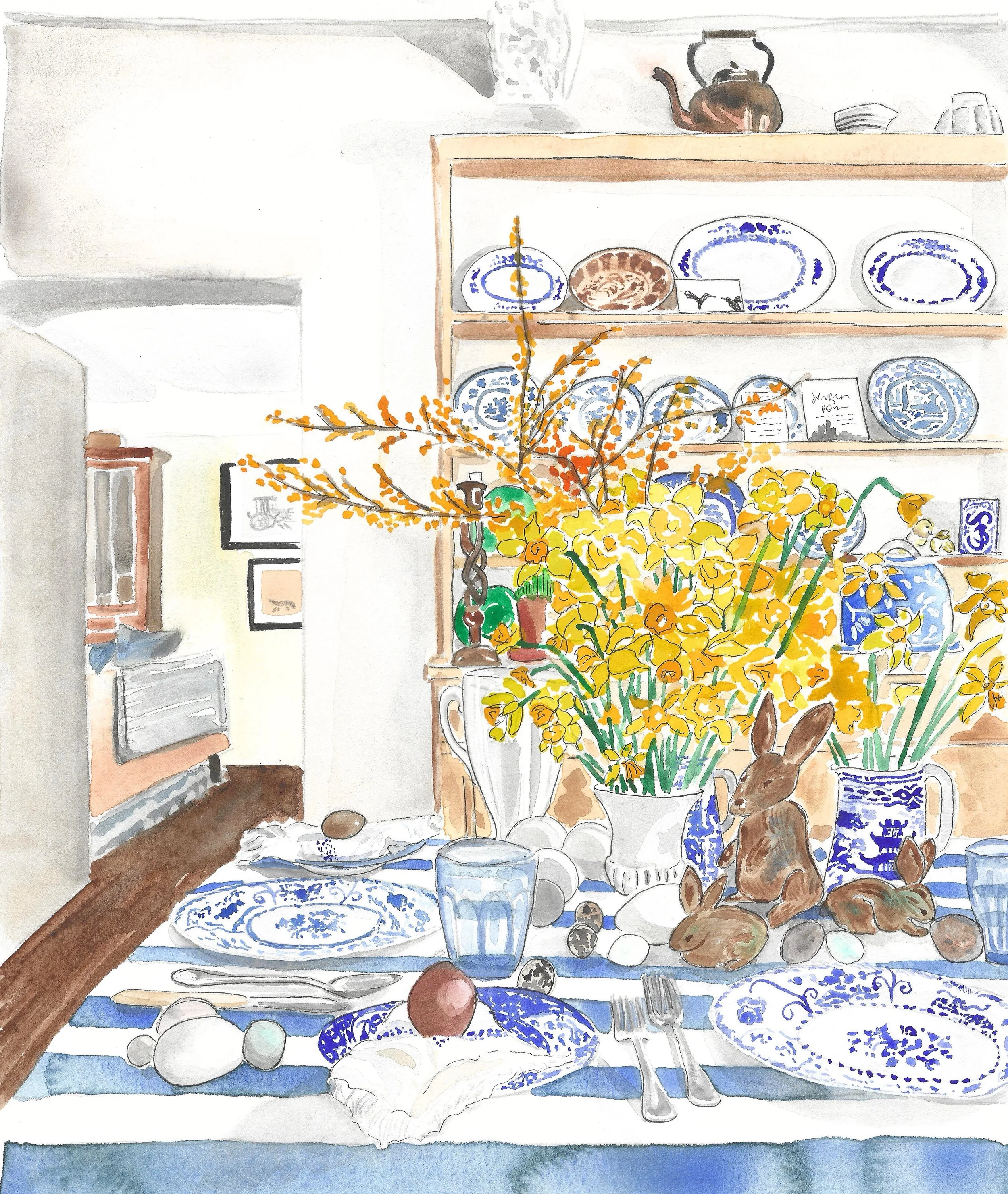 A beautiful Easter table setting in Lancashire, subject of Room Portrait Club week 223.