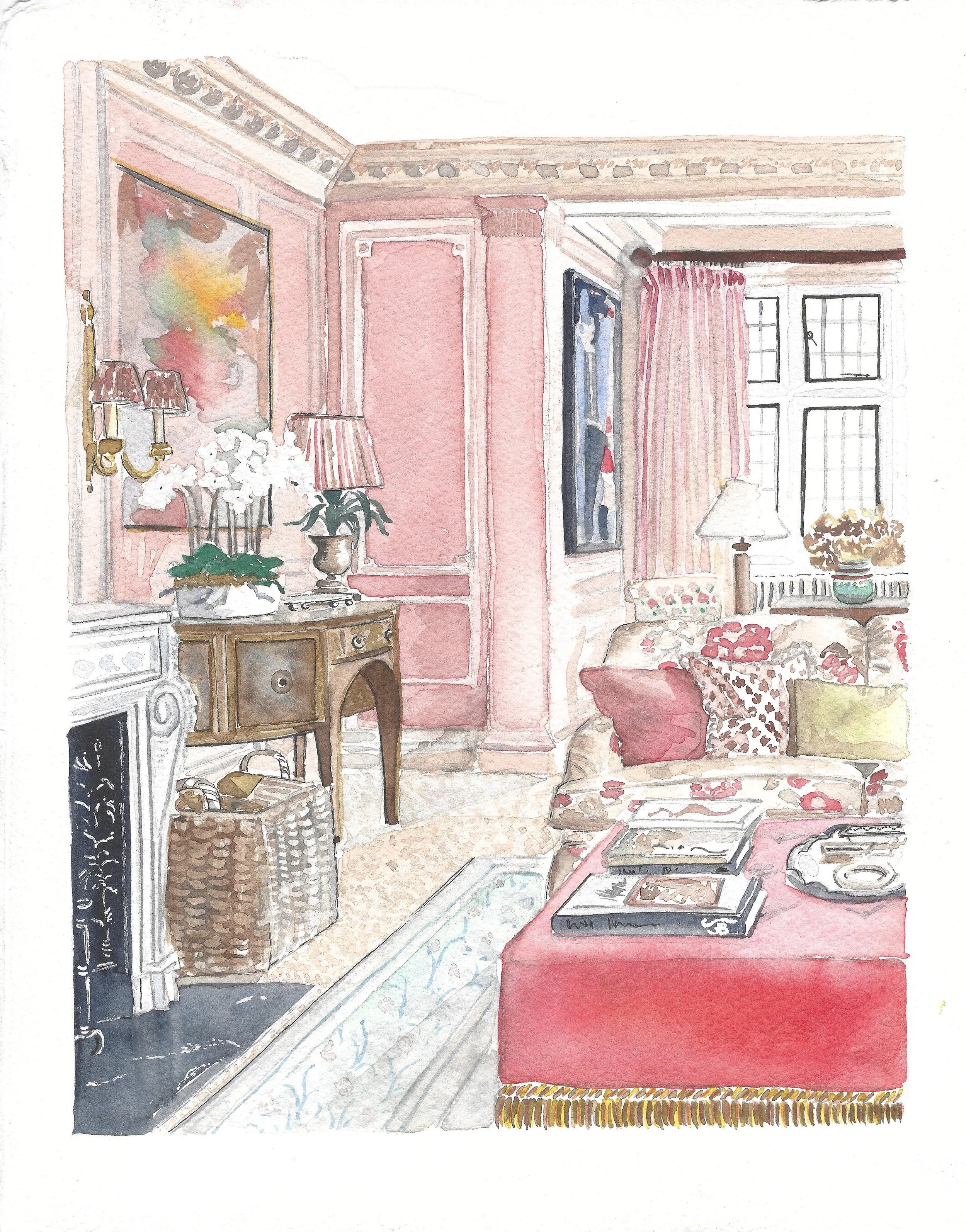 Week 212 Room Portrait Club; room designed by Salvesen Graham, House and Garden Top 100.  9x12