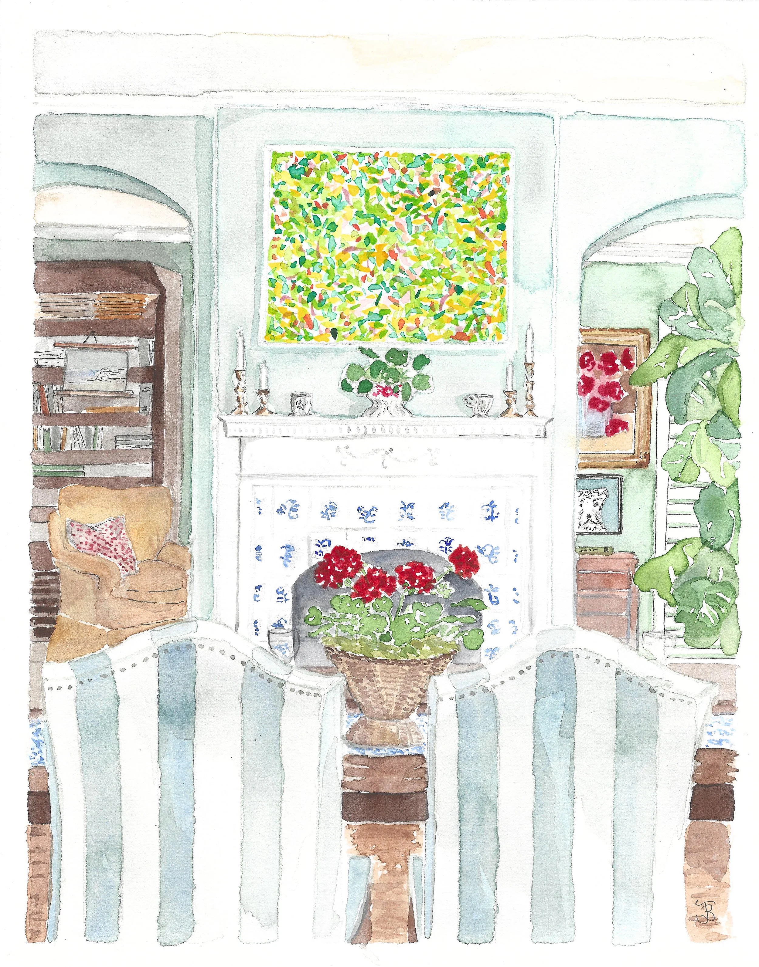 A dining room inspired by Delft
