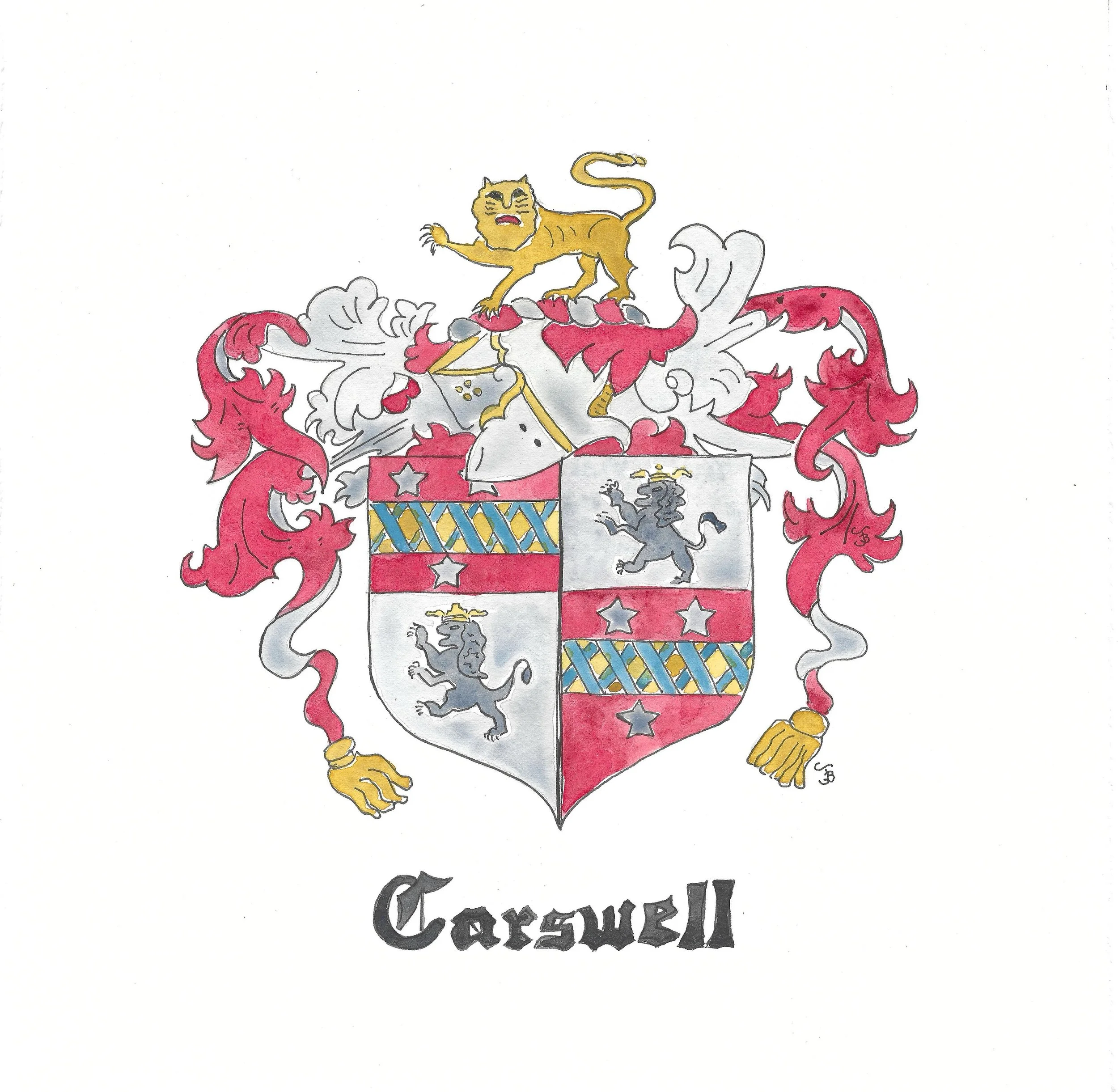 family crest used to create a mens' pocket square
