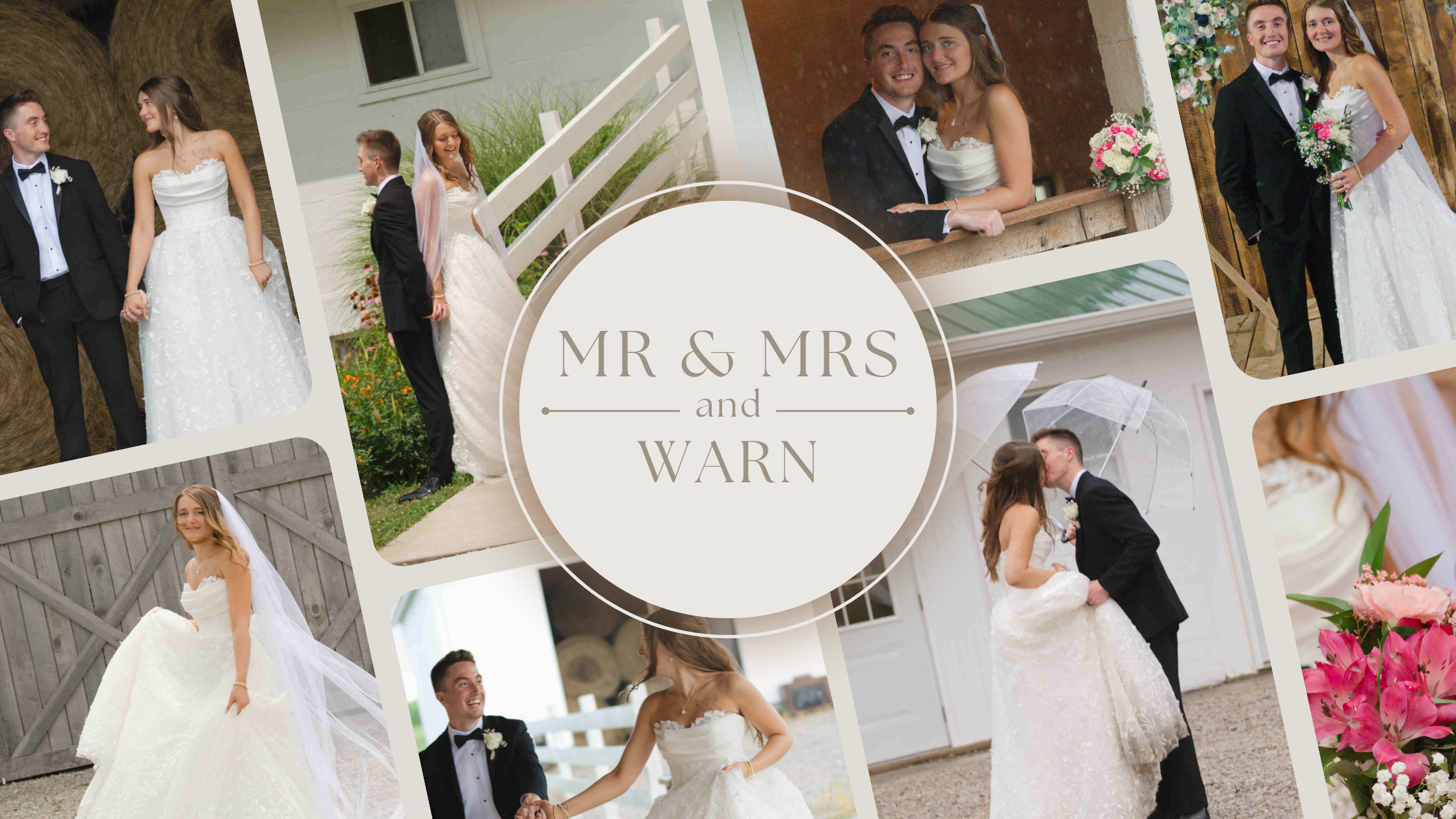 Wedding day photo collage from wedding at For-Lou Farms, Greenfield Indiana.  Christian Wedding Photographer Heather Corbin Photography.