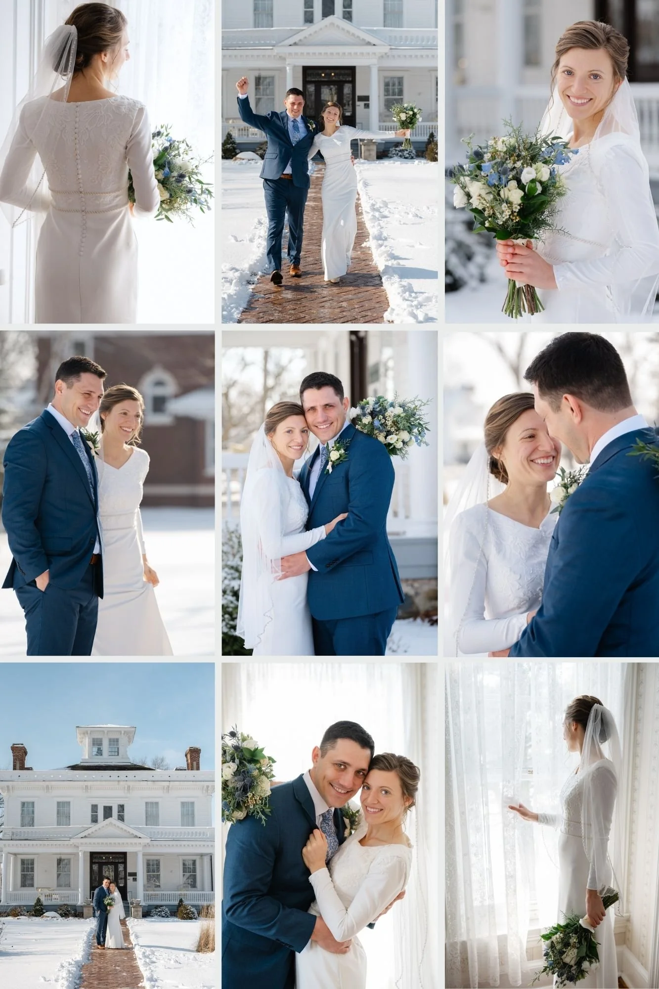 Bride and groom just married winter wedding Lafayette indiana photo byheather corbin photography