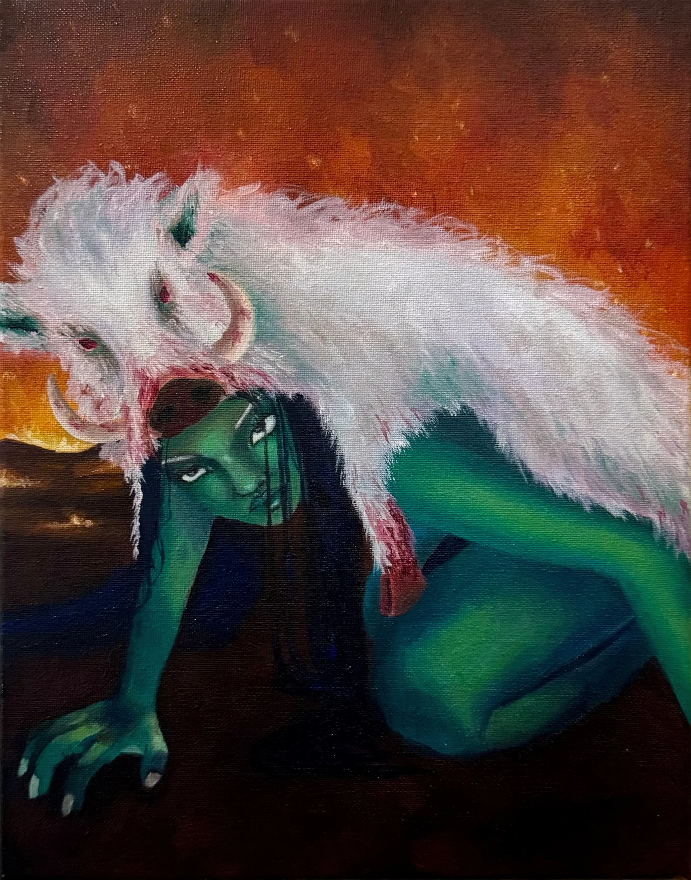 "The Future Wears Our Skin" -
oil on canvas -
11x14 inches -
2025