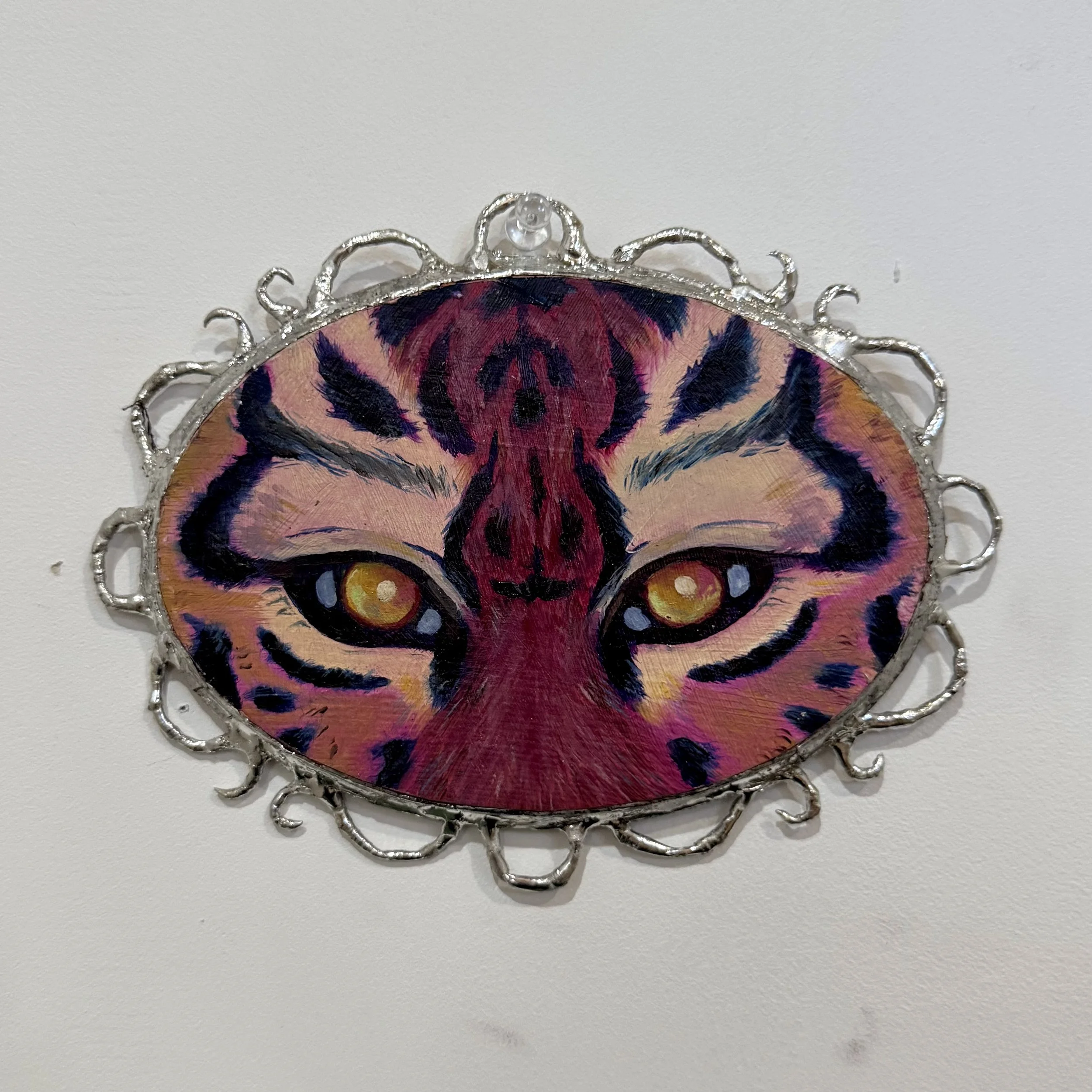 "Between Heaven and Earth" -
oil on wood and silver solder -
6x8 inches -
2025