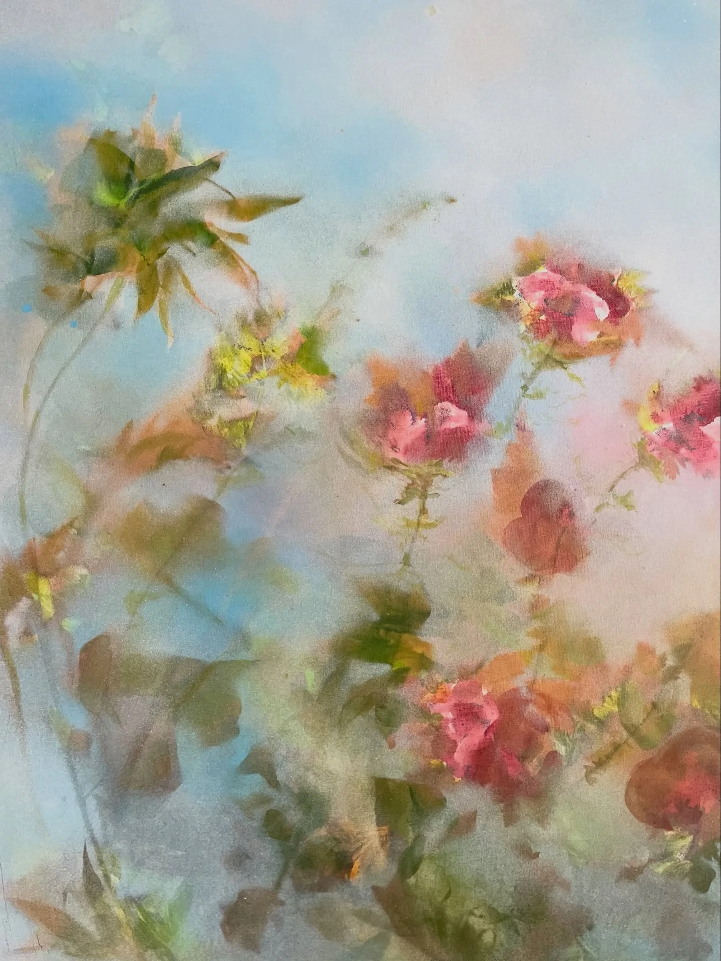 I&rsquo;ll be unveiling this big floral alongside a new set of smaller works at KAOS open studios this weekend🌸🌿. I&rsquo;ll be with a friendly group of artists at venue 11, Mulberry House, 14 Liverpool Road, KT2 7SZ on May 9 &amp; 10, from 11am-5p